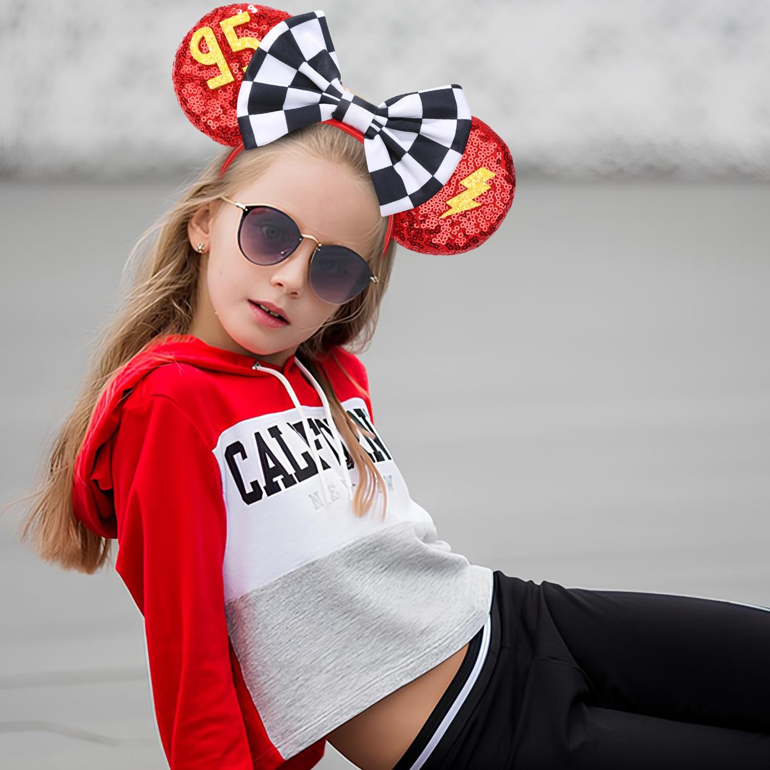 Sequin Minnie Mouse Ears Headband with Red Bow Amazon.com : SAMARKAND Shiny Sequin Minnie Bow Headbands  main image 2