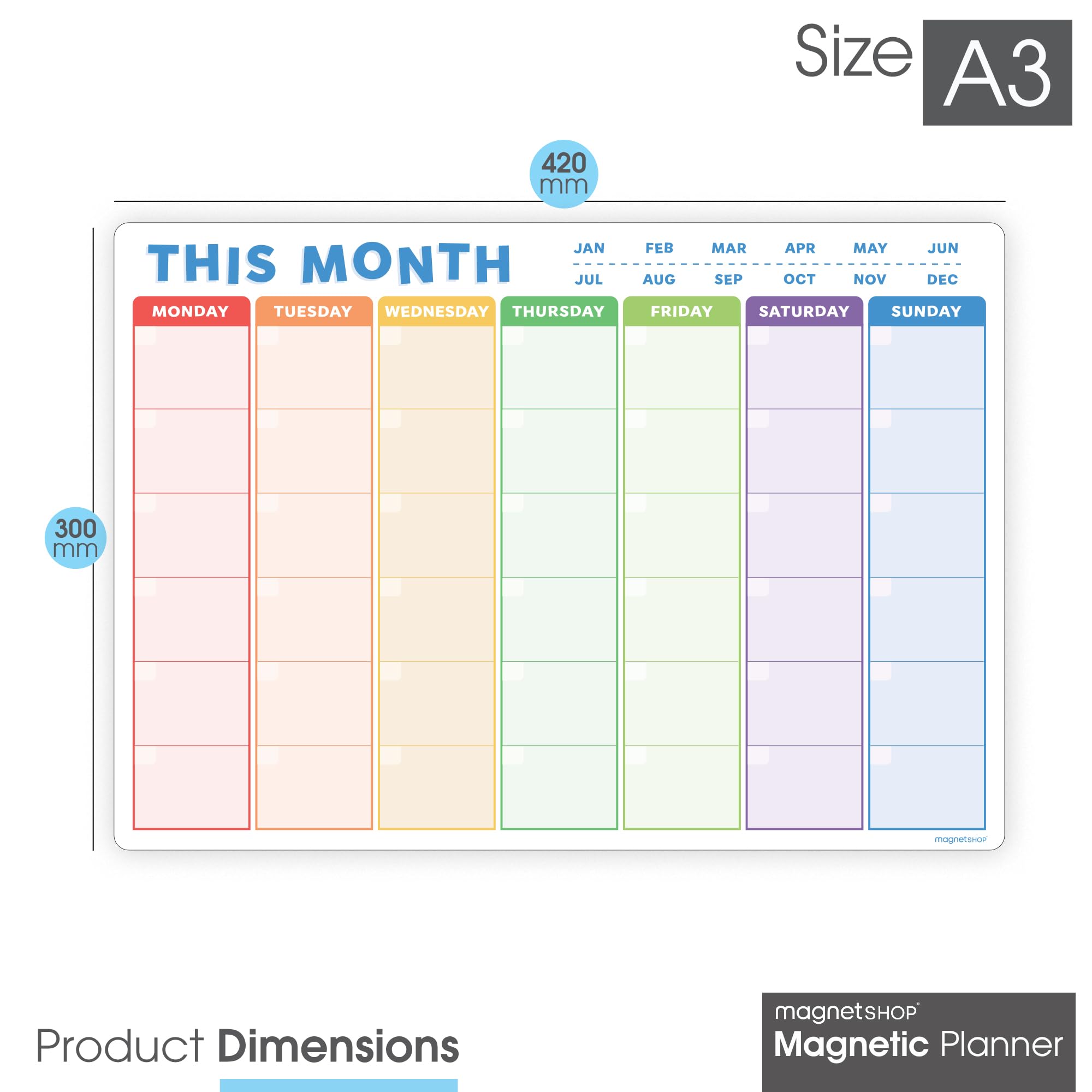 TMS Magnetic Monthly Calendar, Weekly Planner and Daily Organiser for School, Home and Office | Track Chores, Homework, Meetings, Appointments (Monthly, Weekly Planner & Notepad, A3, A4 & A5) - Image 4