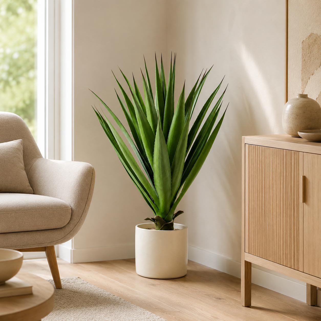PASCH® Agave (75cm) - Kunstpflanzen groß | Künstliche Pflanzen wie echt | Kunstpalme | Künstliche Pflanzen groß | Künstliche Palmen | Artificial Plants | Große Kunstpflanzen im Topf | Fake Plant