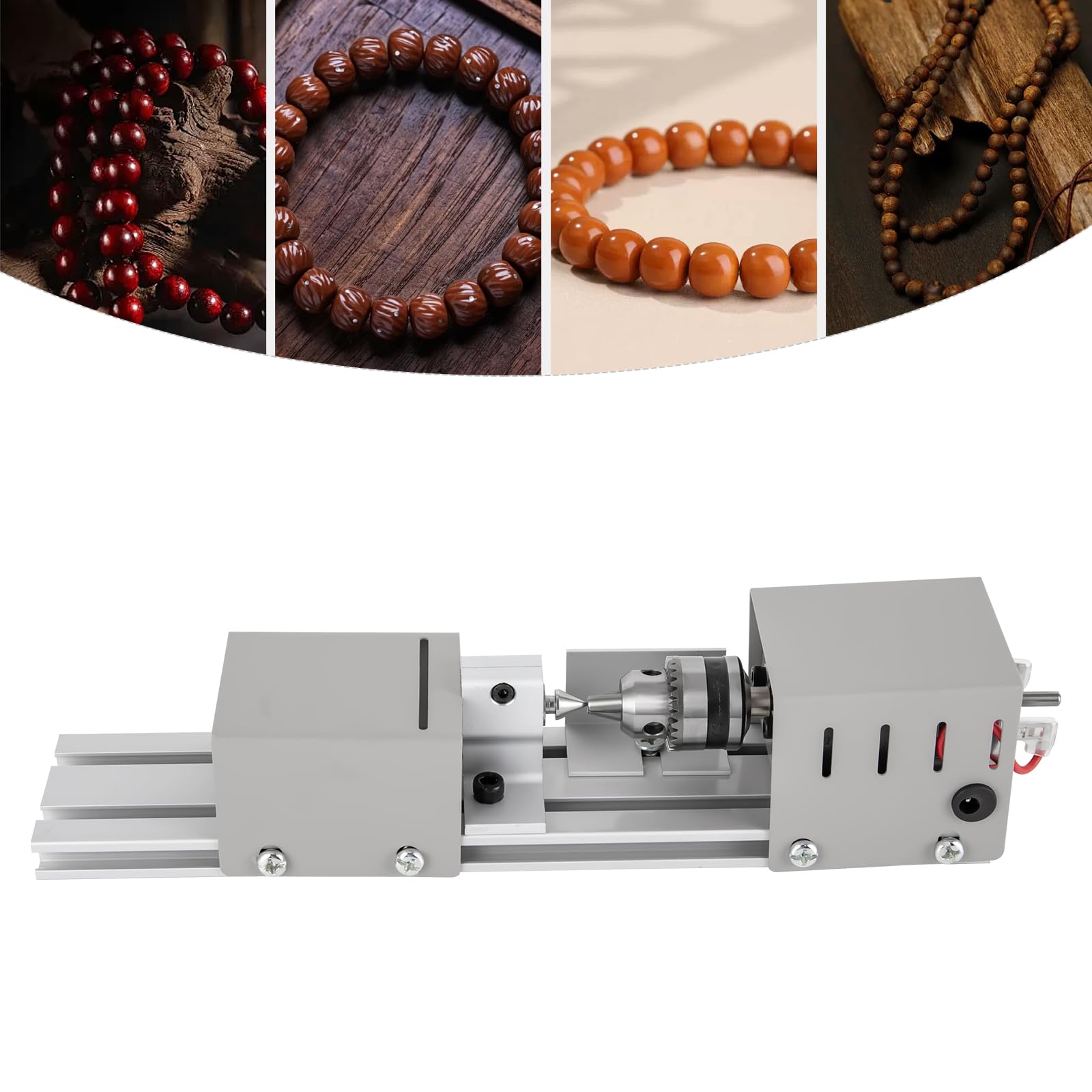 Mini Metall Holz-Drehbank 4000-9000U/min Präzise Drehbank Feindrehmaschine Perlen Maschine Mini-Beads Miniatur-Drehmaschine DIY Holzbearbeitung Drehmaschine für Modellbau