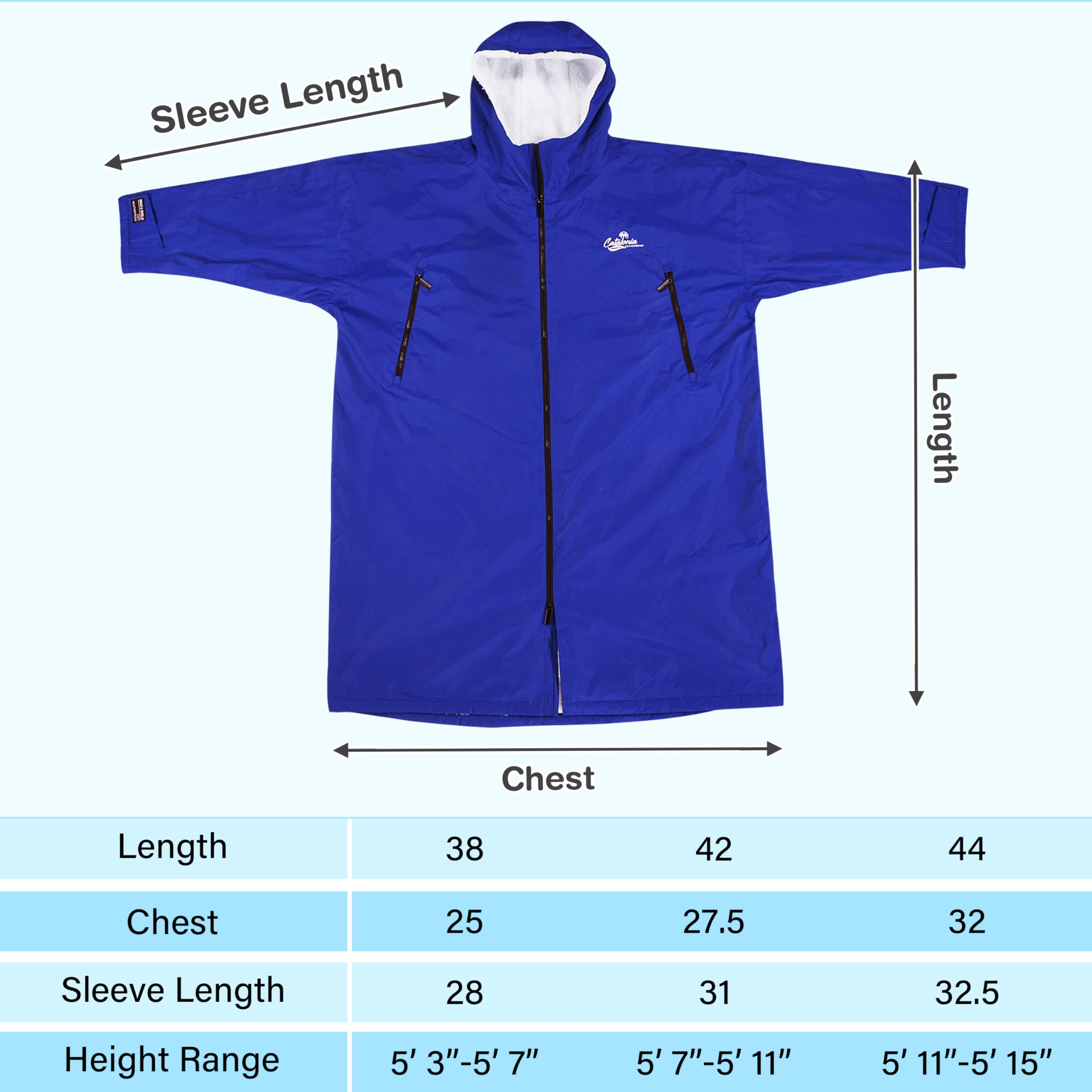 Catalonia Parka de natación para hombres y mujeres, chaqueta de surf impermeable de gran tamaño, abrigo cálido con forro de sherpa, bata de poncho cambiante