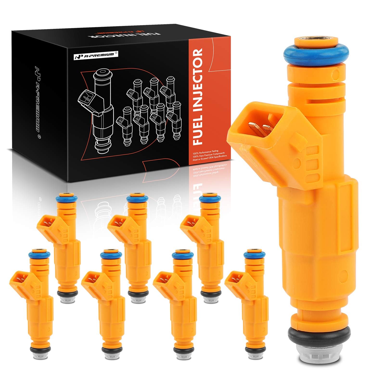 A-Premium Fuel Injectors Compatible with Ford Mustang 1986-1995 V8 5.0L Gas, Set of 8, Replace# 0280155701