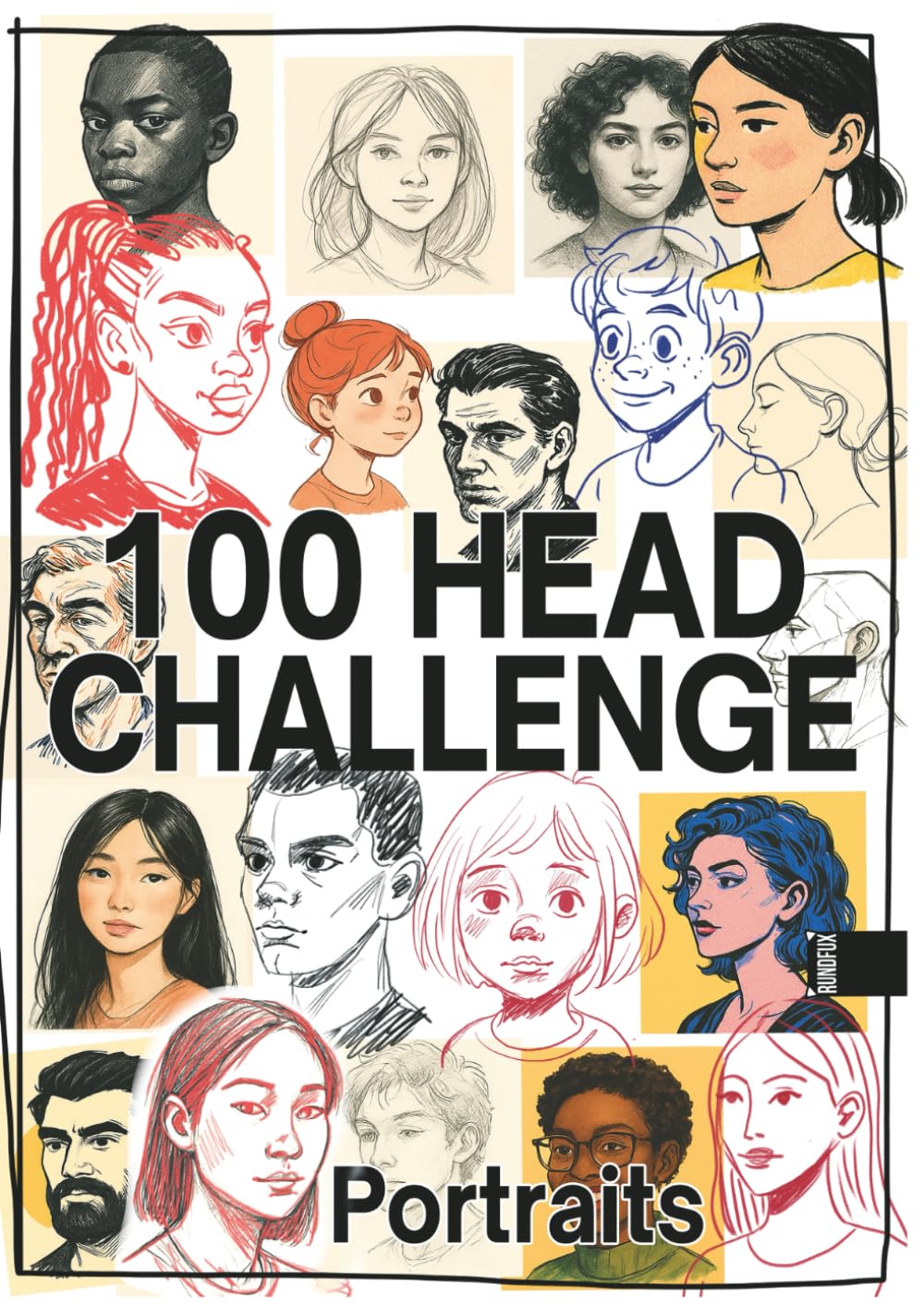 Carnet de dessin portrait : apprenez à dessiner 100 visages et 48 styles de croquis