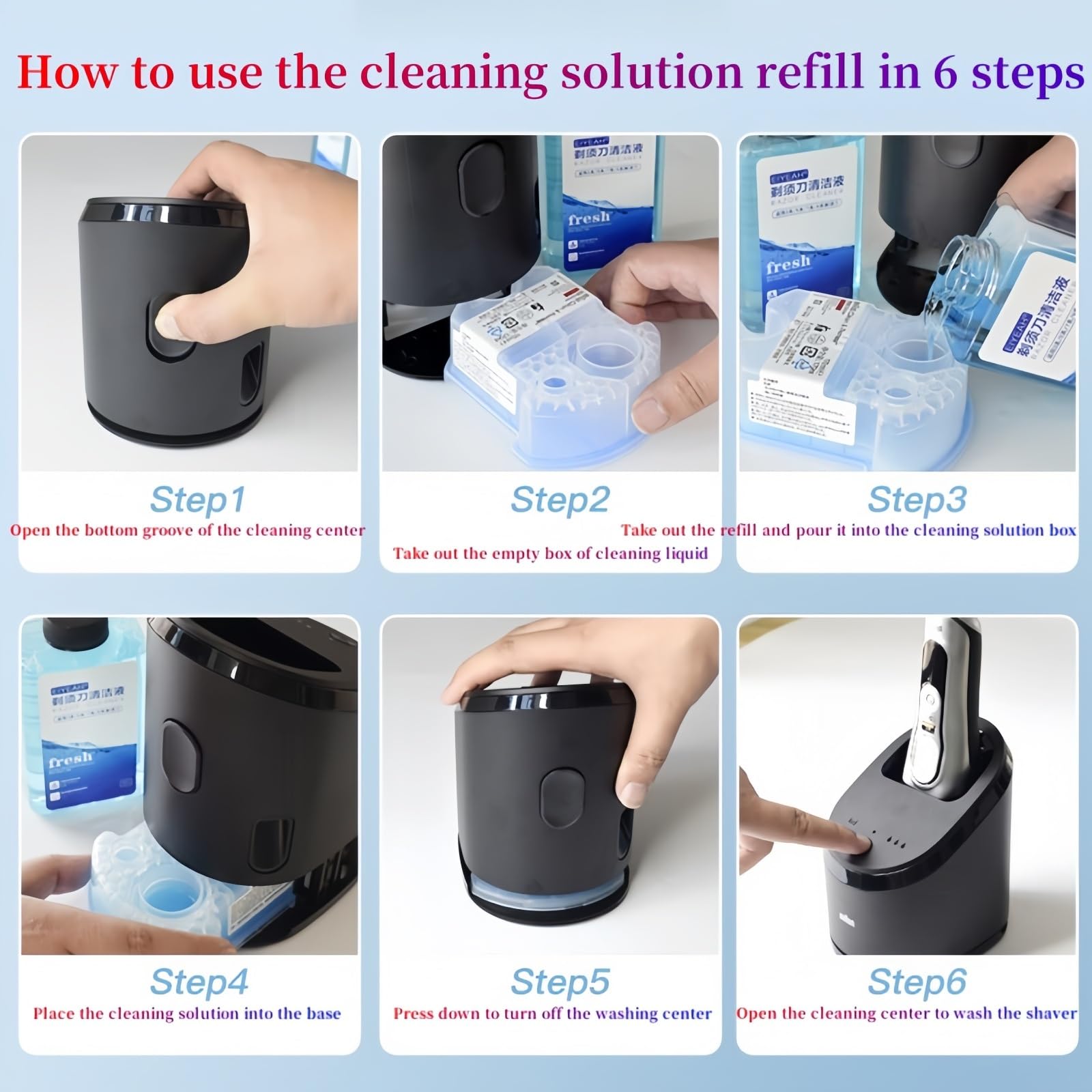 Compatible For Braun Clean & Renew Refill Cartridges CCR, Limpia Su Afeitadora Para Una Higiene Óptima, Elimina Las Partículas Residuales De Vello Y Piel, Aroma A Limón, (paquete De 2 O Paquete De 4)(