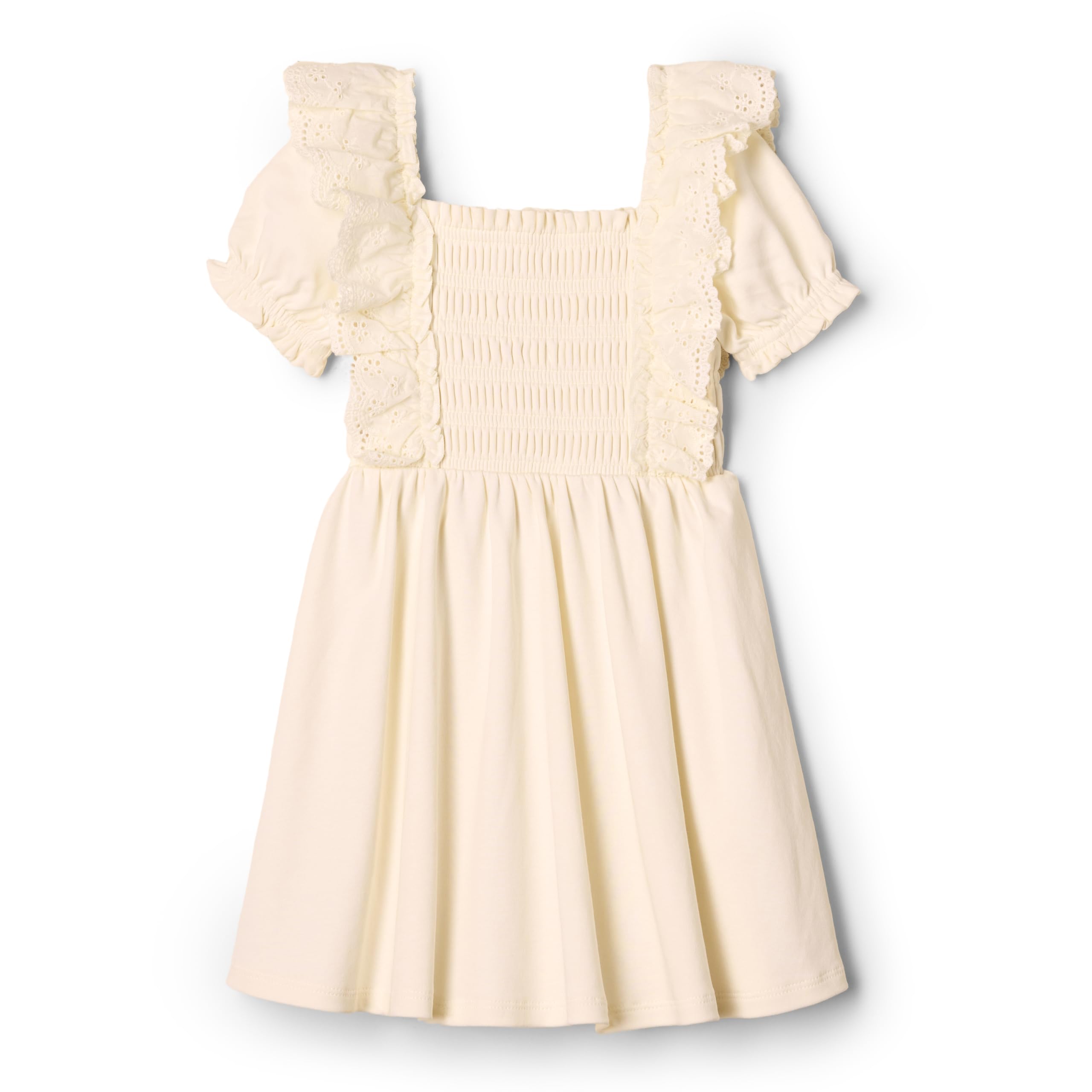 Amazon Essentials Baby_Girls Embroidered Knit Dress, Ivory, Newborn