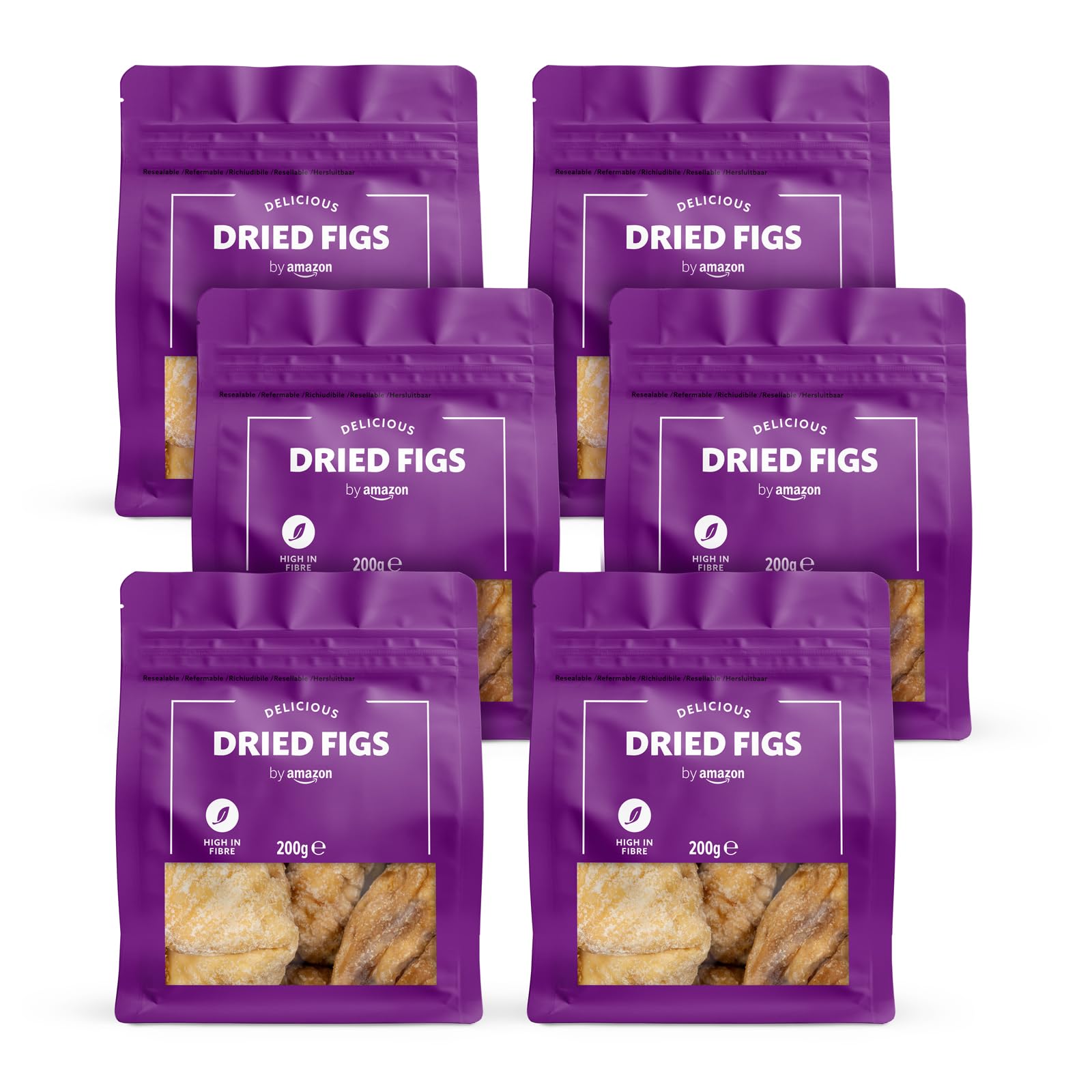 by Amazon Dried Figs, 200 g, Pack of 6