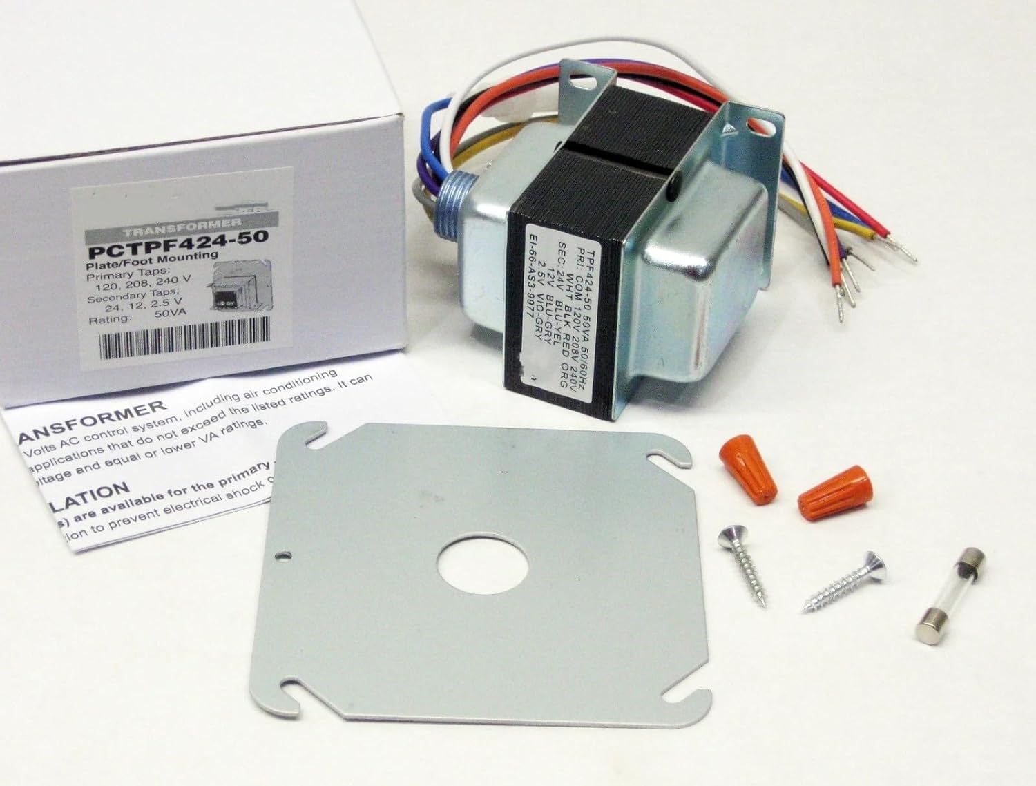 50VA Transformer Primary 120 208 240V Volt 24V, 12V, 2.5V Secondary HVAC Furnace TPF424-50 - Transformer - HVAC Furnace