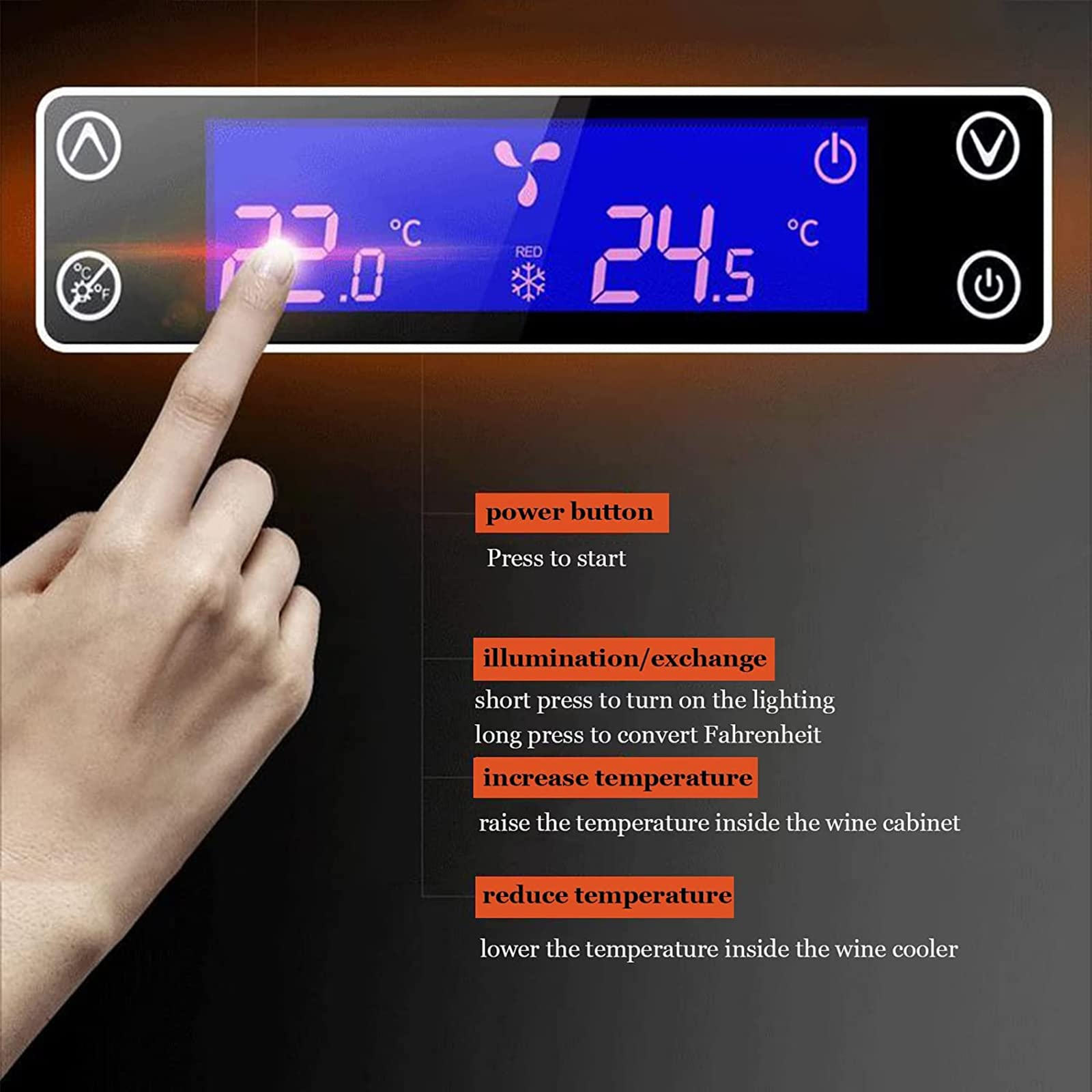 58gxcaamot 48 Independent Wine Seller Wine Cooler Refrigerator Static Wine Refrigerator Digital Temperature Control Red, White, Champagne, Sparkling Wine on Fridge.com - View 2