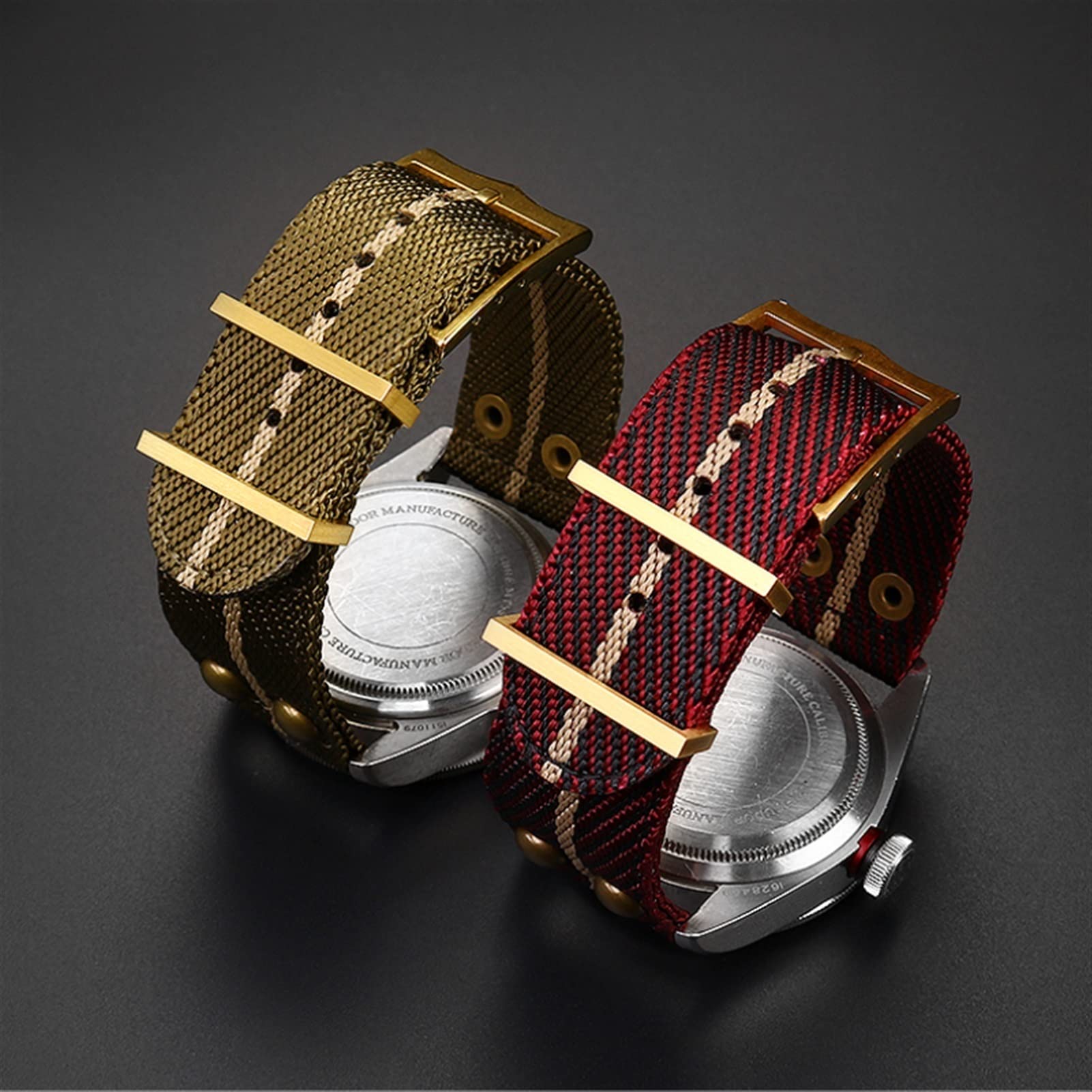 Nylonowy pasek do zegarka Seiko płócienny pasek do zegarka 22 mm nitowy pasek na nadgarstek