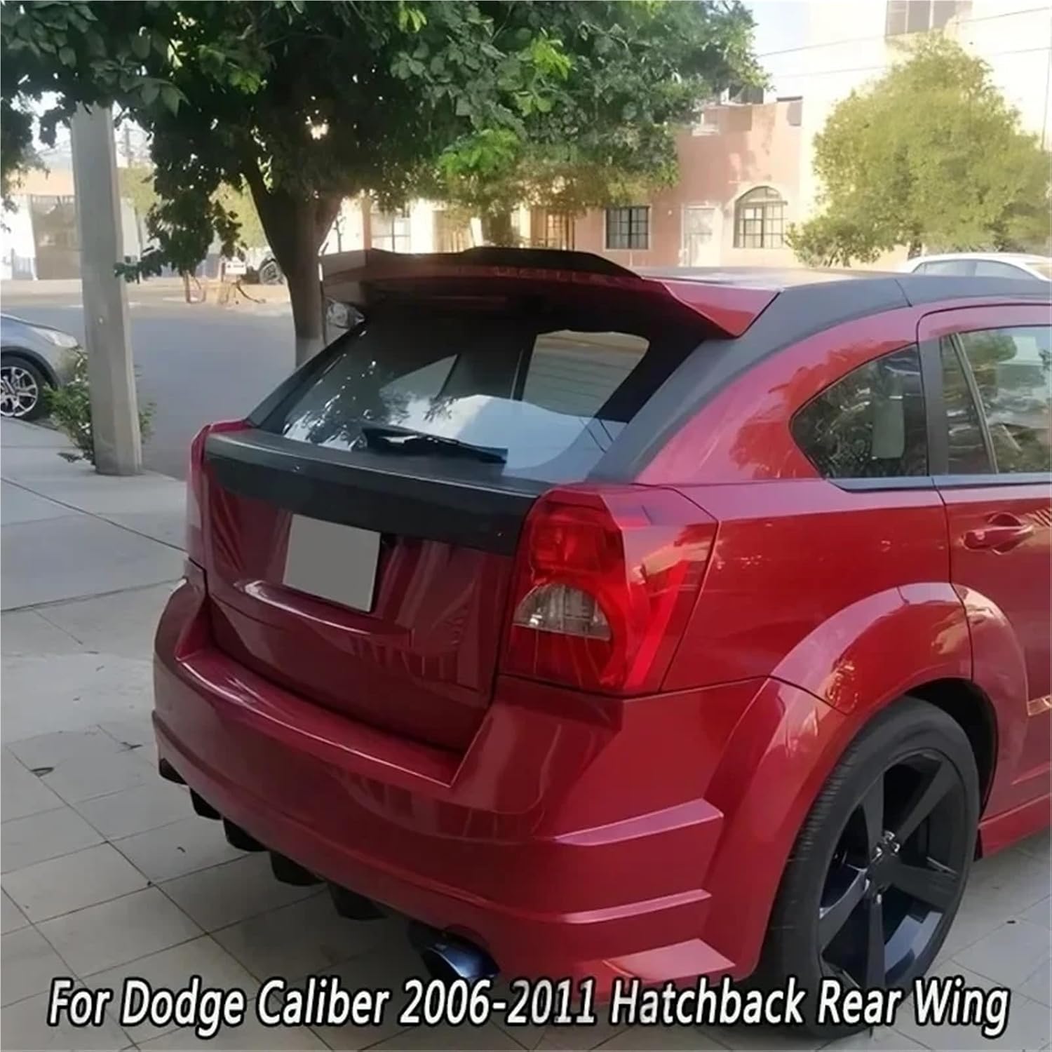for Dodge Caliber 2006-2011 Hatchback Rear Roof Spoiler Car Tail Wing Decoration Strips Styling Body Kit Accessories(Carbon Look)