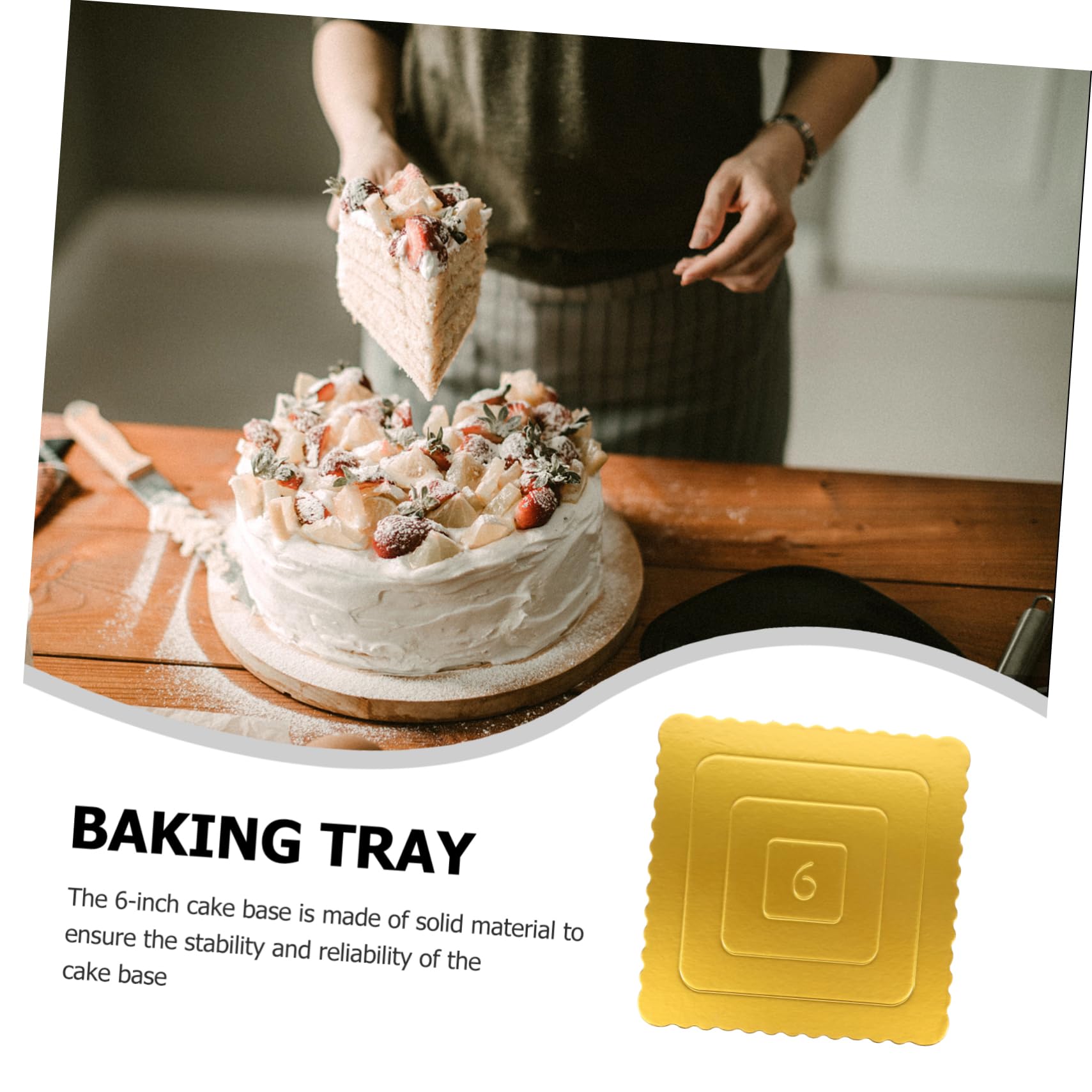 GLEAVI Food-grade Paper Cake Board Set 10pcs Square Cake Drum Perfect for Birthday Party Baking Decor Accessories