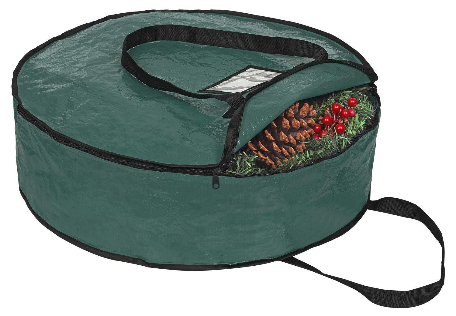 Bolsa Armazenamento Guirlanda Natal 61cm ProPik - Verde Com Janela Transparente
