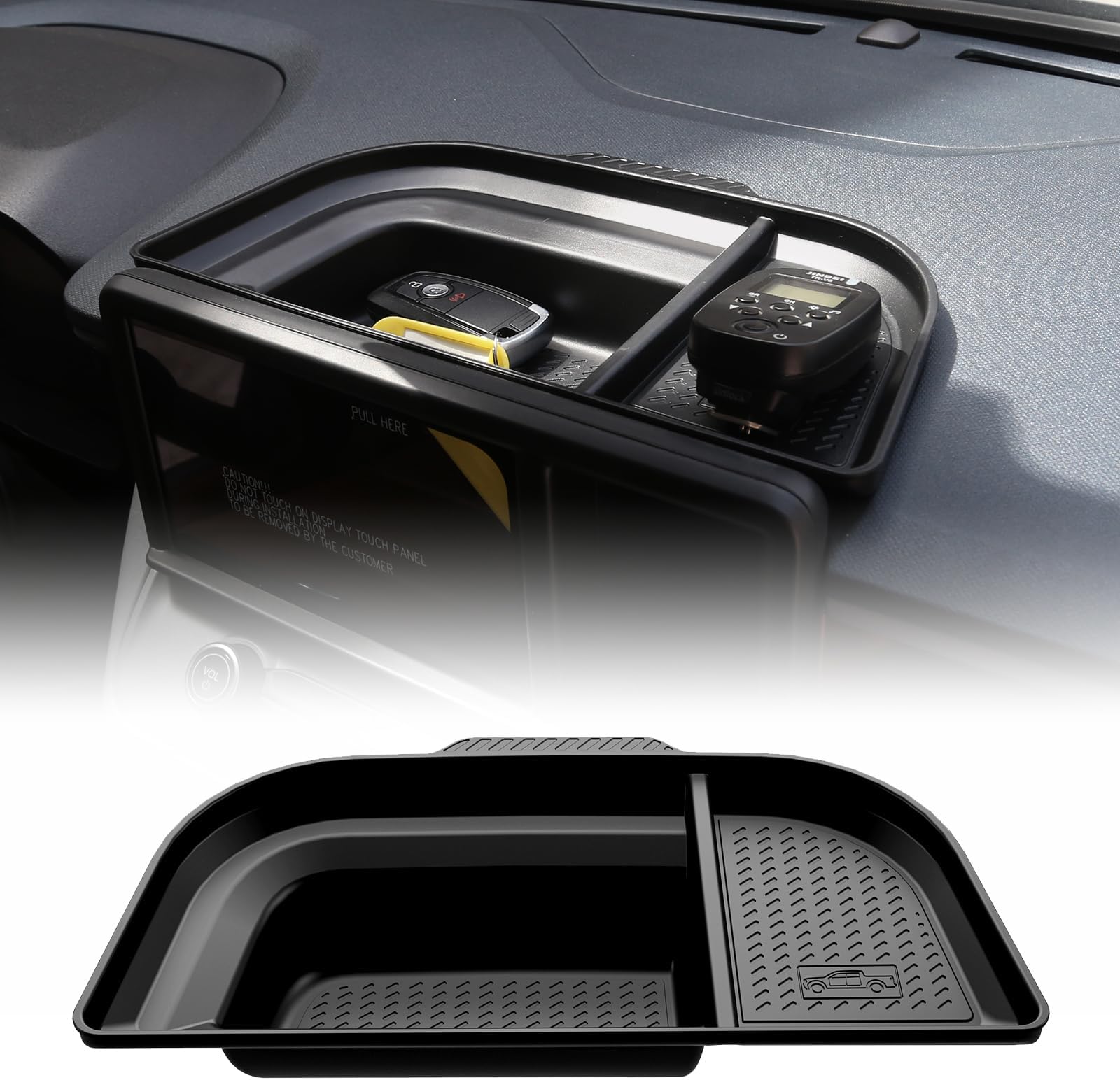 MabettDashboard Storage Organizer for Ford Maverick Accessories 2022 2023 2024 (Not fit 2025), Non-Slip Dash Panel Insert Tray fit Maverick Behind Screen