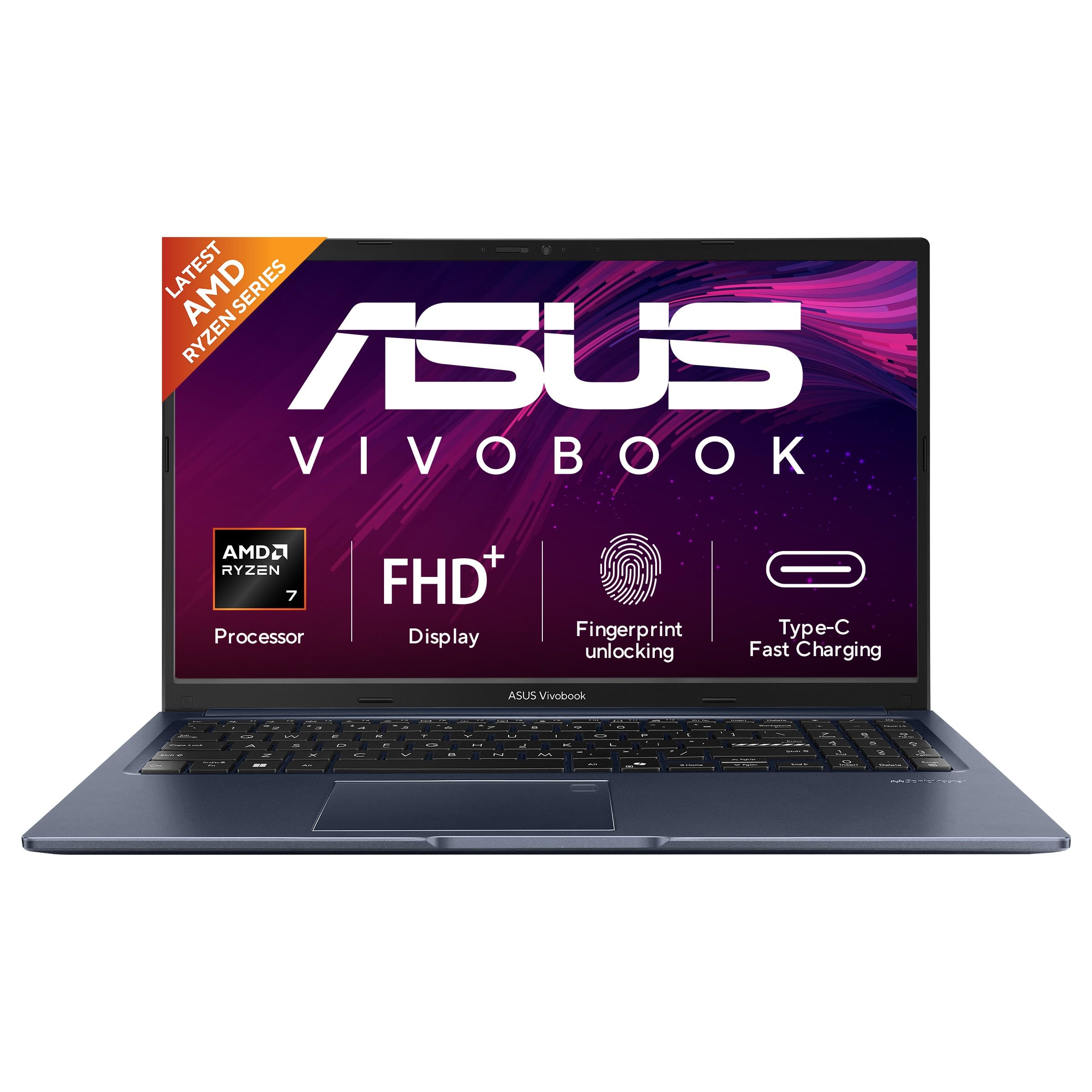 ASUS Vivobook 15 (2026),AMD Ryzen 7 170,Fingerprint Sensor,16GB RAM,512GB SSD,FHD, 15.6",(39.6 cm), Windows 11, M365 Basic(1 Year)* Office 2024,Quiet Blue,1.70 kg, M1502NAQ-BQ120WS,Thin & Light Laptop