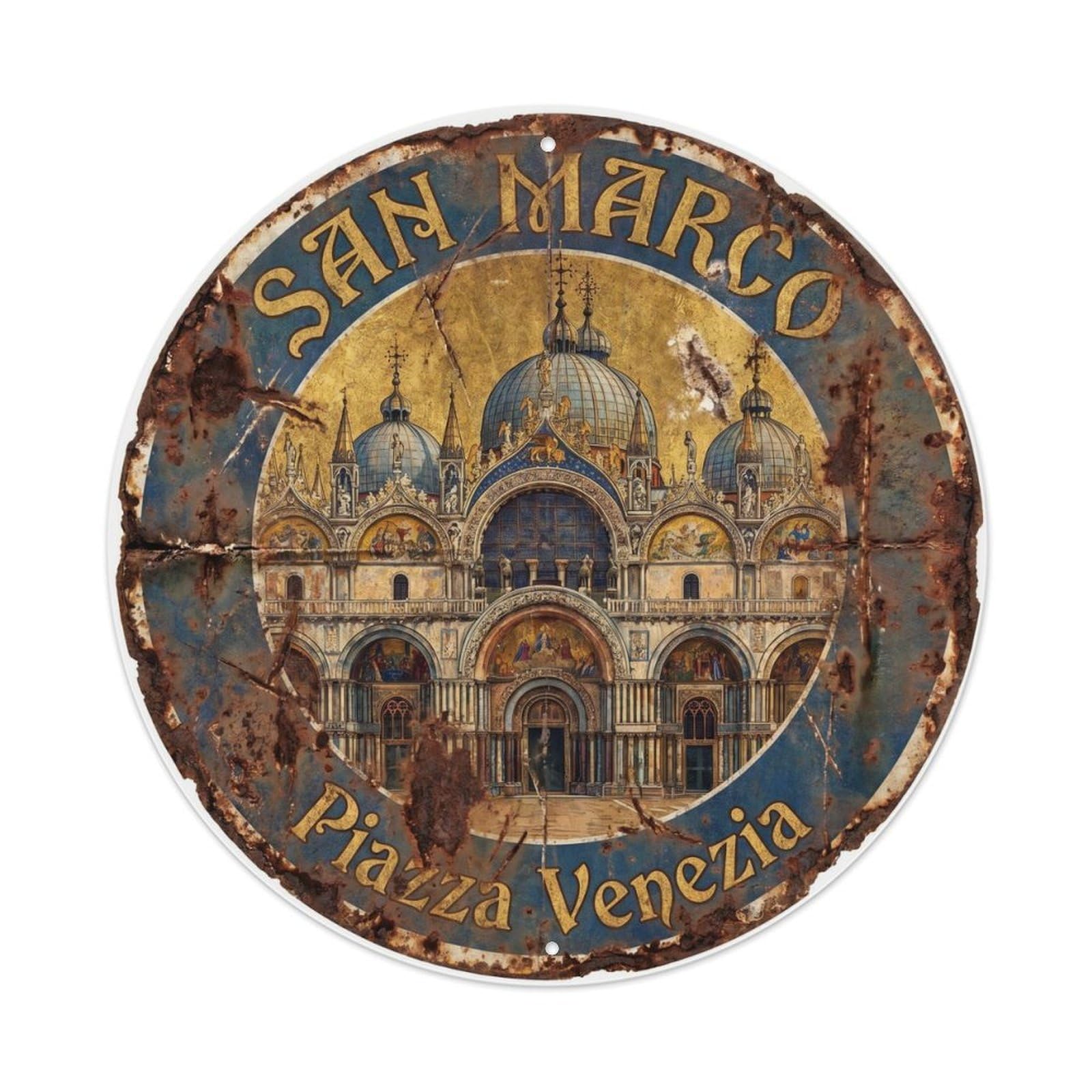 Fqnyr Style Vintage Travel San Marco Basilica 1 Metal Tin Sign