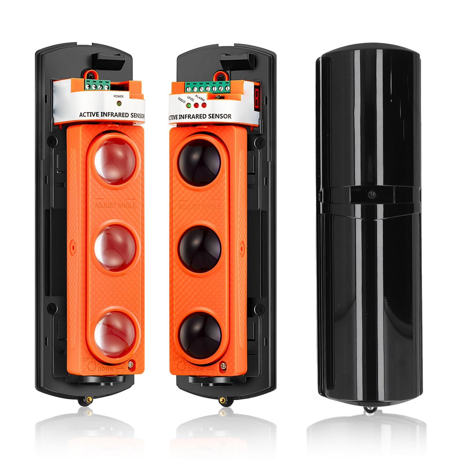 Cocoarm Sensor de Cortina de Luz de Seguridad, Sensor de Rejilla de Luz de PC ABS, Alcance de 50 M, IP65, AC12-18V DC12-24V, Alarma de Intrusión con Alineación de 180 Grados para Escuelas de