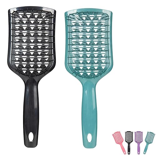 Earseixuyu Cepillo desenredante para el cuero cabelludo, cepillo sin torcer, con cerdas flexibles, cepillo de masaje antiestático, adecuado para