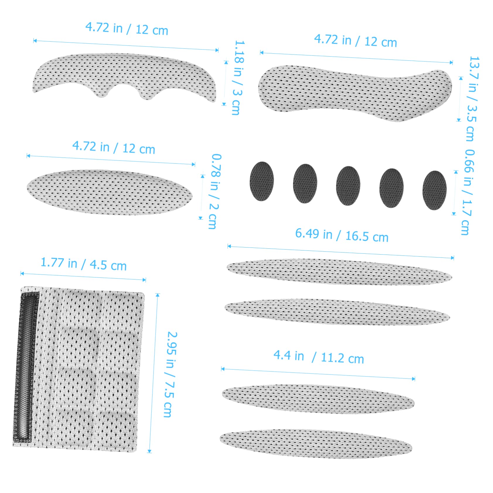 ABOOFAN Helmfutter Liner Motorradhelm Polster Für Fahrradhelme Austausch Der Helmpolster Wärmer Helm Für Erwachsene Kissen Unterlage Atmungsaktiv Fahrradhelmnetz Schwamm Light Grey