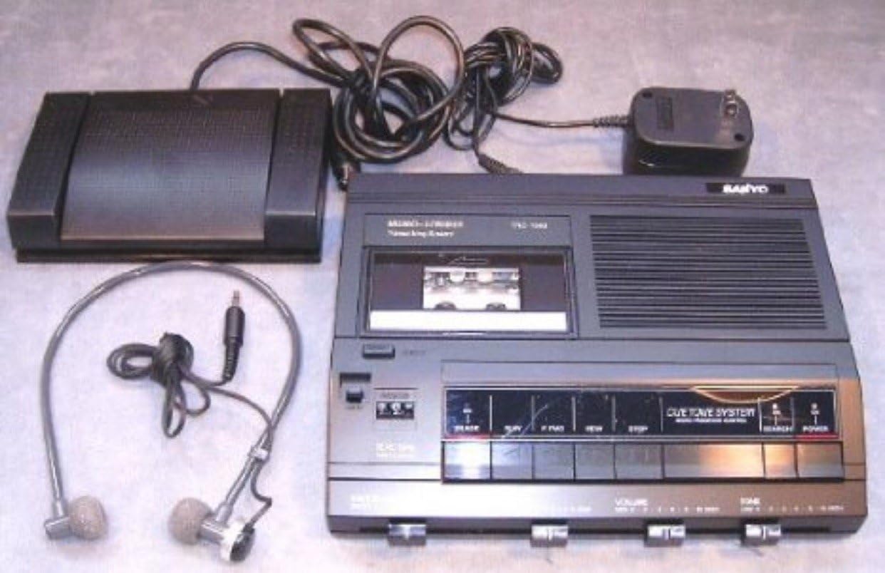 Sanyo TRC 5020 Memoscriber Microcassette Transcriber W/foot Switch, Ac Adapter, Headset