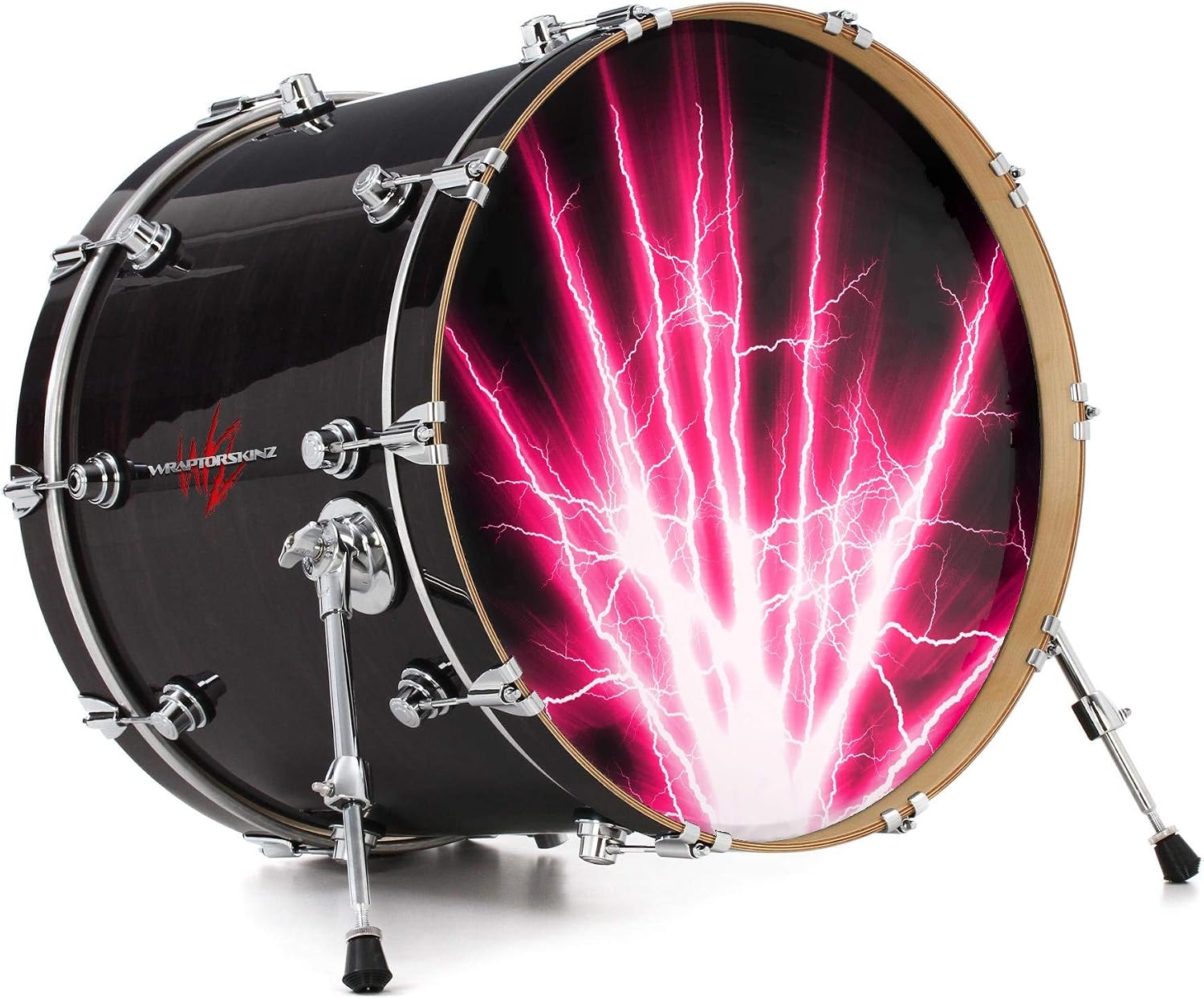 Vinyl Skin Decal Wrap for 22" Bass Kick Drum Head Lightning Pink - DRUM HEAD NOT INCLUDED
