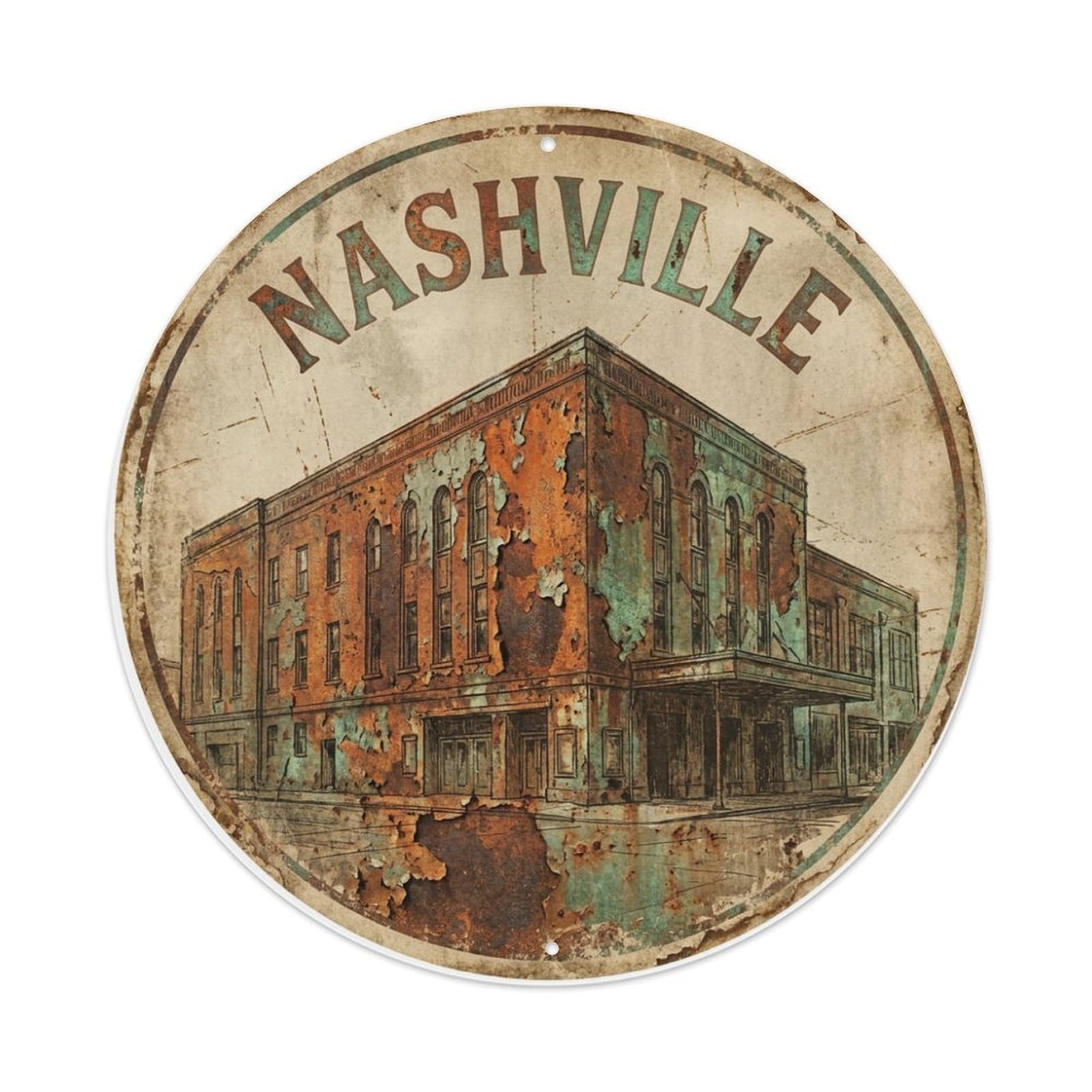 Tgrcjimh Style Metal Tin Sign Retro Travel Usa Nashville