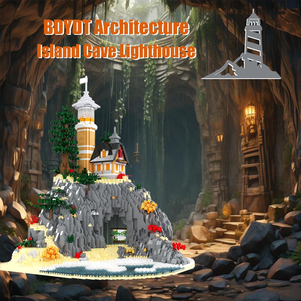 Architecture Island Cave Lighthouse Micro Building Blocks Sets（5686PCS）- Building Block Model Gifts and Unique Collectibles Suitable for Children and Adult Creative Enthusiasts