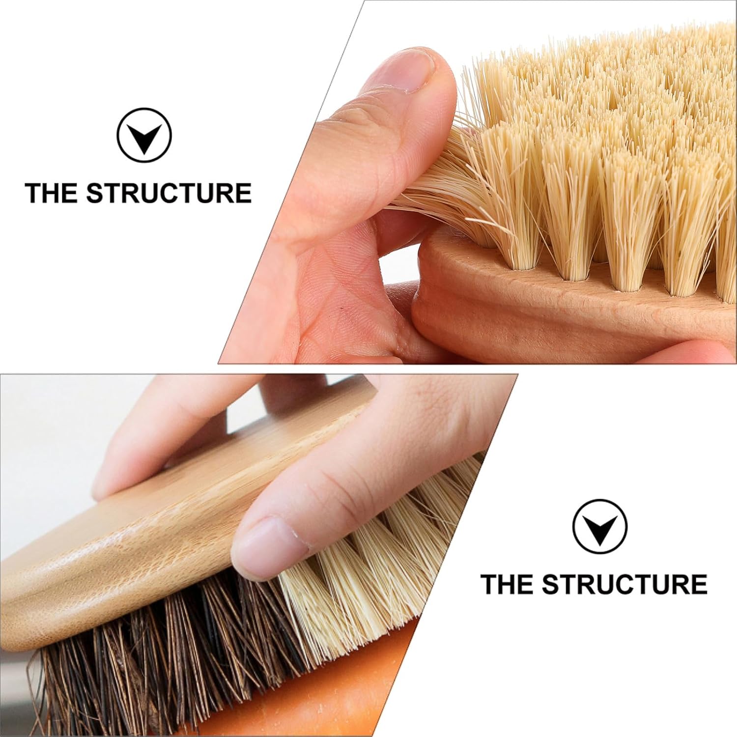 Zerodeko 2pcs Wooden Vegetable Brush and Fruit Scrubber Oval Pot Cleaning Brush Natural Wood for Kitchen Sink and Pan Cleaning