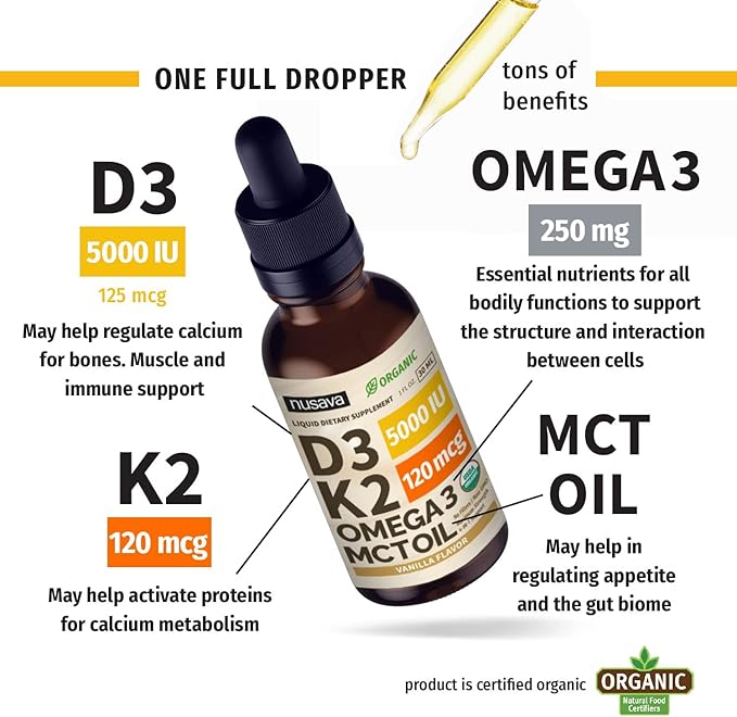 NUSAVA Vitamina D3 K2 Líquida Sabor Frutilla y Vainilla Pack 4 Botellas miniatura 4