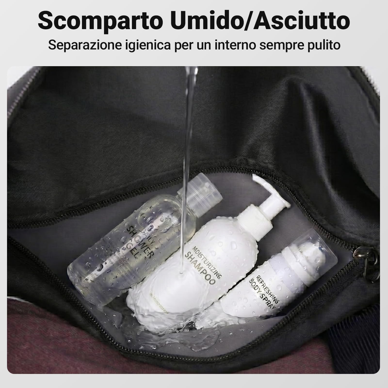 Borsa Palestra, 57L Capiente Gym Bag Uomo con Scomparto Scarpe Separato & Tasca Impermeabile