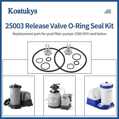 Miniatura 5 de 25003 Set de reemplazo para Intex con caudales inferiores a 1500 galones por hora Bomba de filtro Sellos Parte