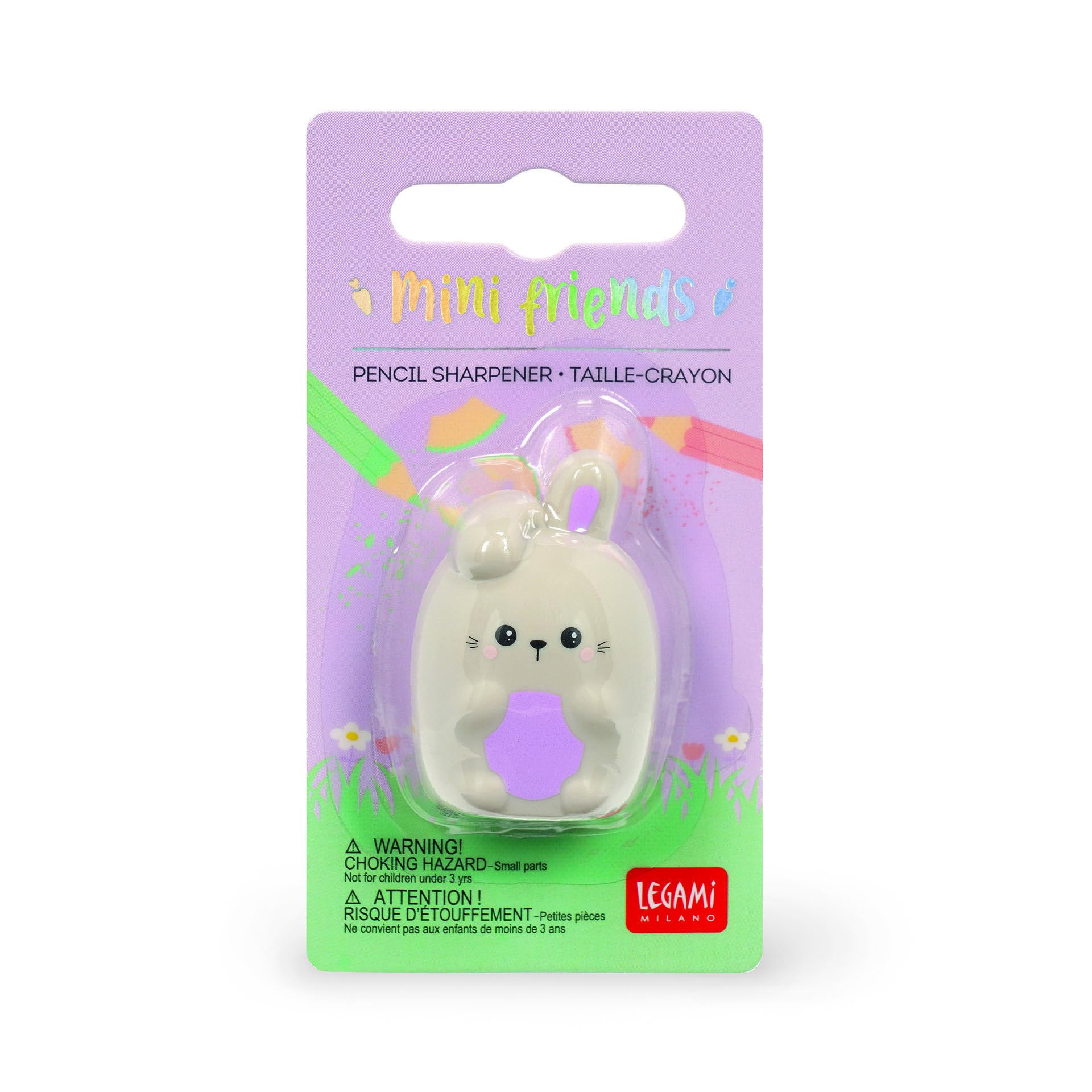 Legami - Temperino Matita - Mini Friends, Tema Bunny, Temperamatite Ideale per Bambini, Facile da Impugnare