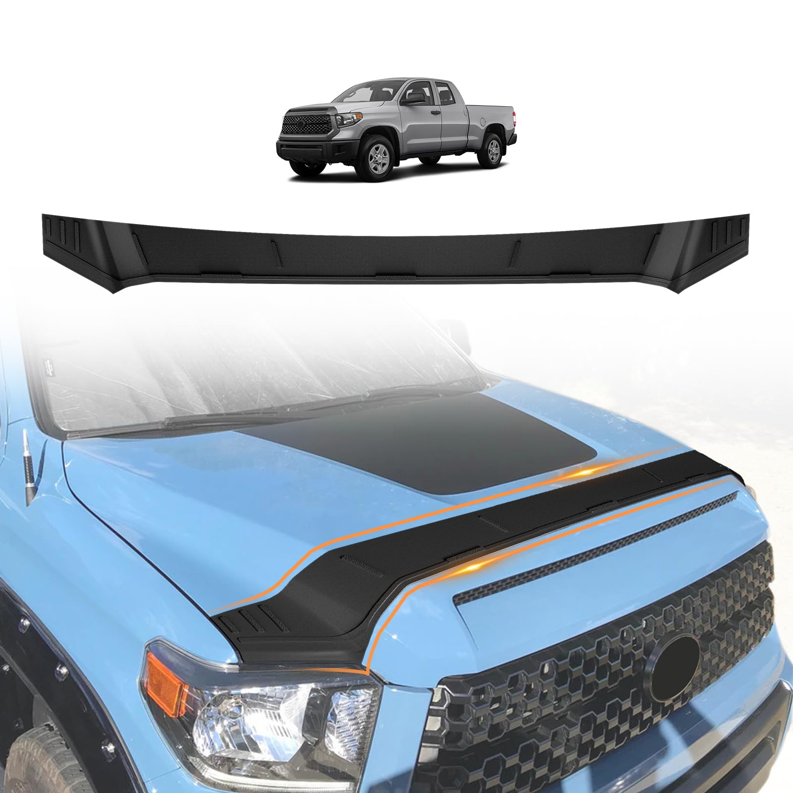 TripleAliners Hood Bug Deflector Protector for 2014-2021 Toyota Tundra