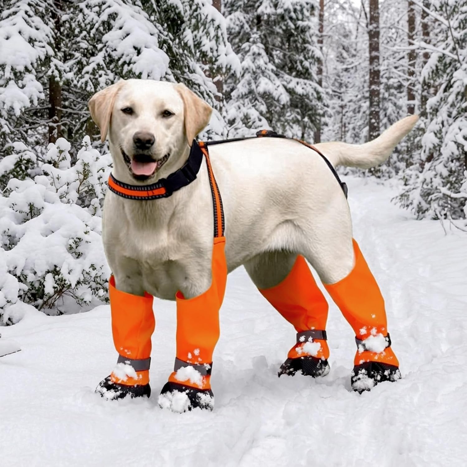 Dog Suspender Boots, Anti-Slip & Fall Waterproof Dog Shoes Leggings, Dog Paw Protector for Small Medium Dogs, Adjustable Dog Boots Pet Shoes for Outdoor Walking