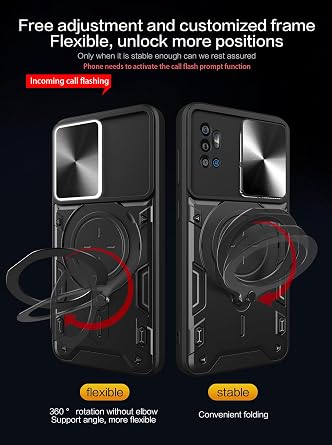 Compatible with ZTE Blade A71 Case,with Slide Camera Lens Cover Compatible with ZTE Blade A71 A7030 Case Black