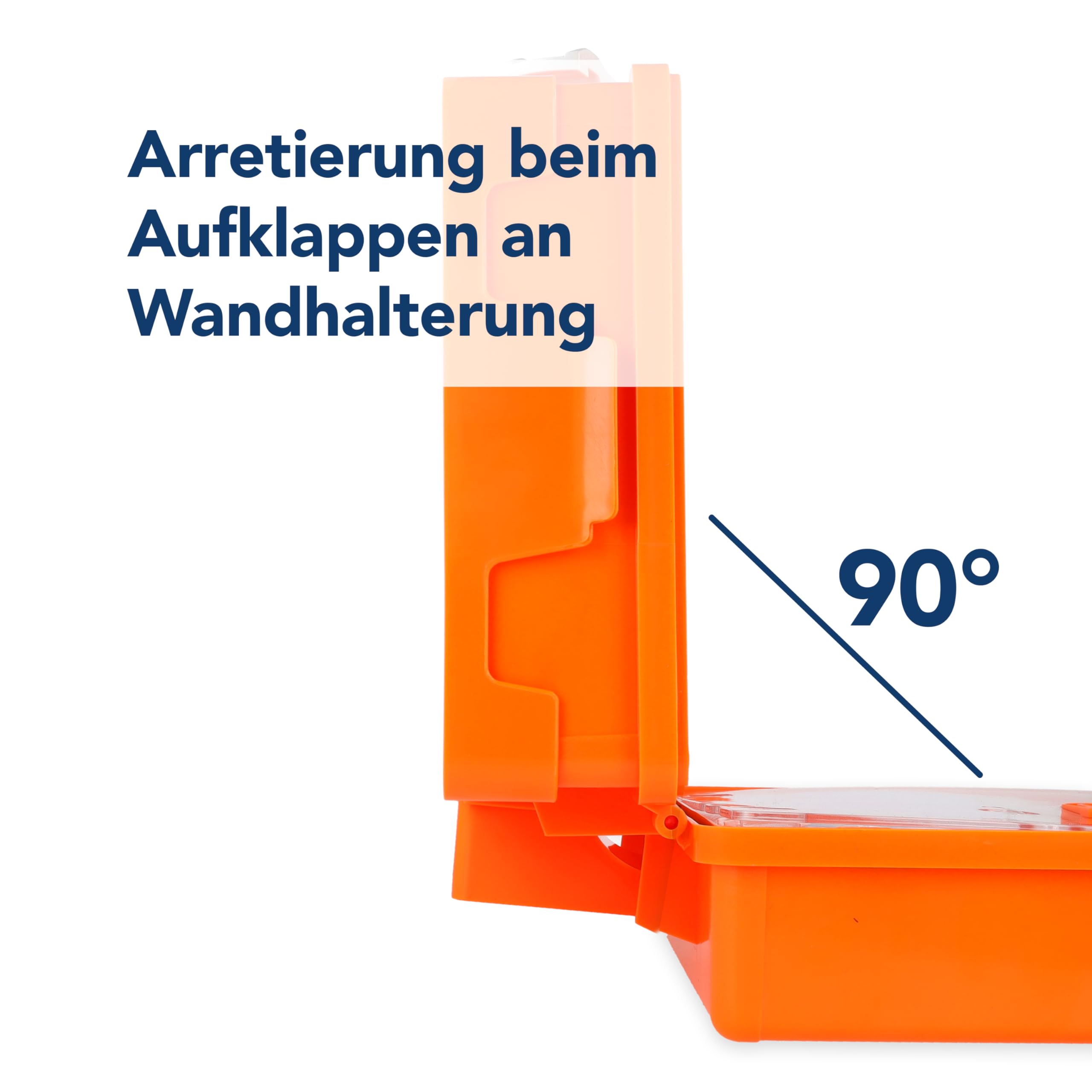 First Aid Only Erste Hilfe Koffer DIN 13157 mit Wandhalterung | Verbandskasten für Betriebe und Haushalte gefüllt nach DIN 13157:2021 | Tragegriff, Montagematerial und 90°-Arretierung | P-51001 00