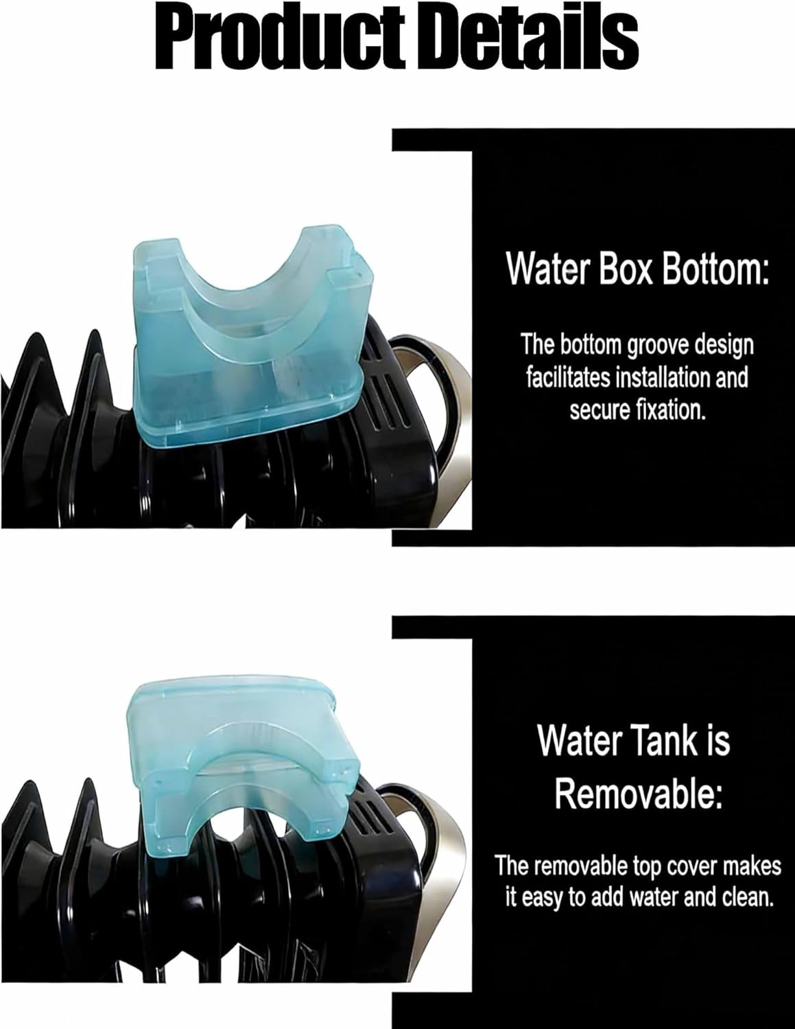 Evaporative Humidifier Box for Oil Filled Heater,Heat Resistant PP Plastic Radiator Humidifier with Large Water Storage,Relieves Dry Air Naturally(4PCS)