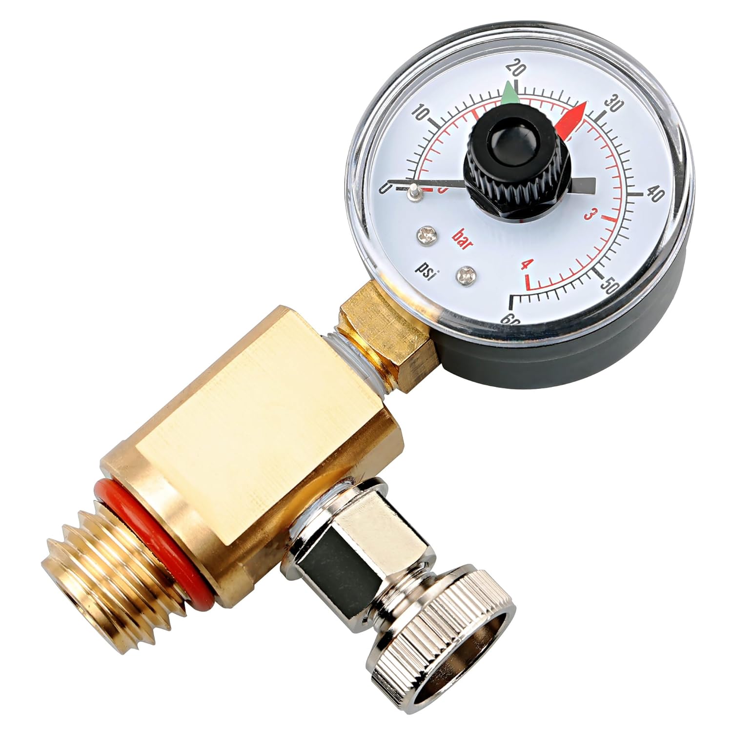 24850-0105 Brass Air Relief Valve and Pressure Gauge Assembly Fit for Sta-Rite System 3 Pool & Spa Cartridge Filters - Durable Brass Valve & Dial Gauge for SM, SD, SS Series Models - Easy to Install