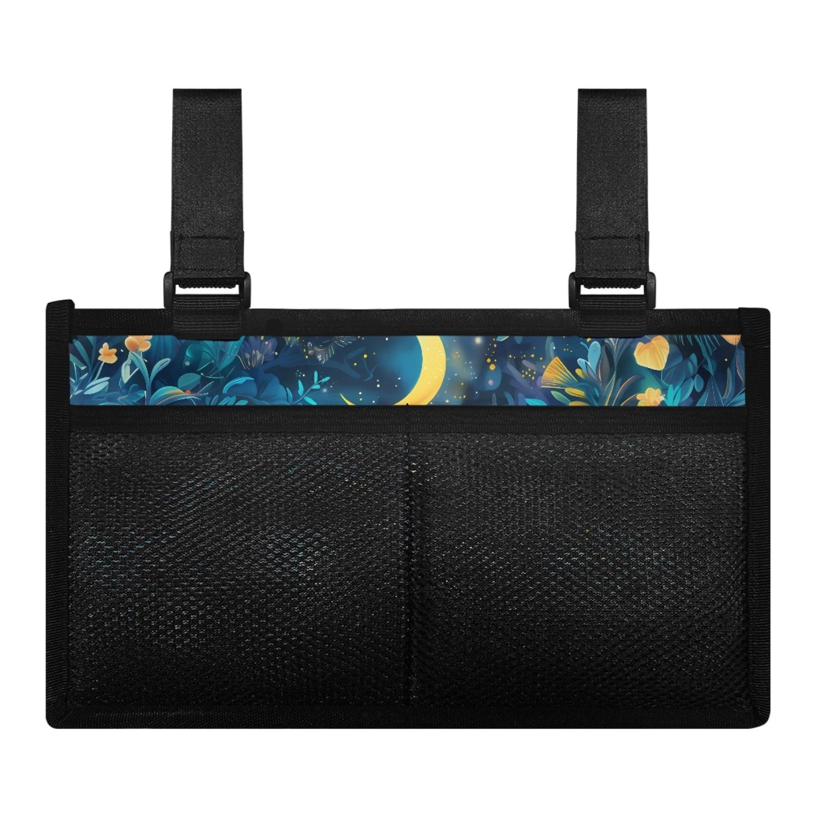 ZOUTAIRONG Blue Dolphin Wheelchair Bag wiht Cup Holder Wheelchair Side Bag for Adults Walker Bags and Pouches Wheelchair Bags to Hang on Side Power Wheelchair Accessories for Seniors Handicap