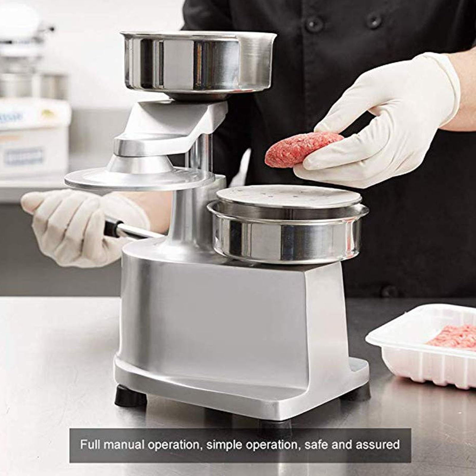 Pressa For Hamburger Commerciale Da 5 Pollici, Design Facile Pulire | Macchina For Hamburger Manuale In Acciaio Inossidabile,For Hamburger Ripieni Polpette Manzo,For Ristorante(13CM)