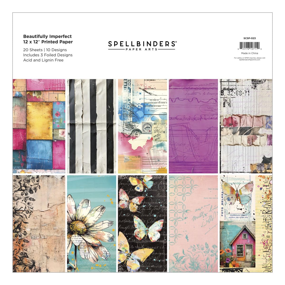 Spellbinders Metal Beautifully Imperfect 12 X 12 Printed Paper
