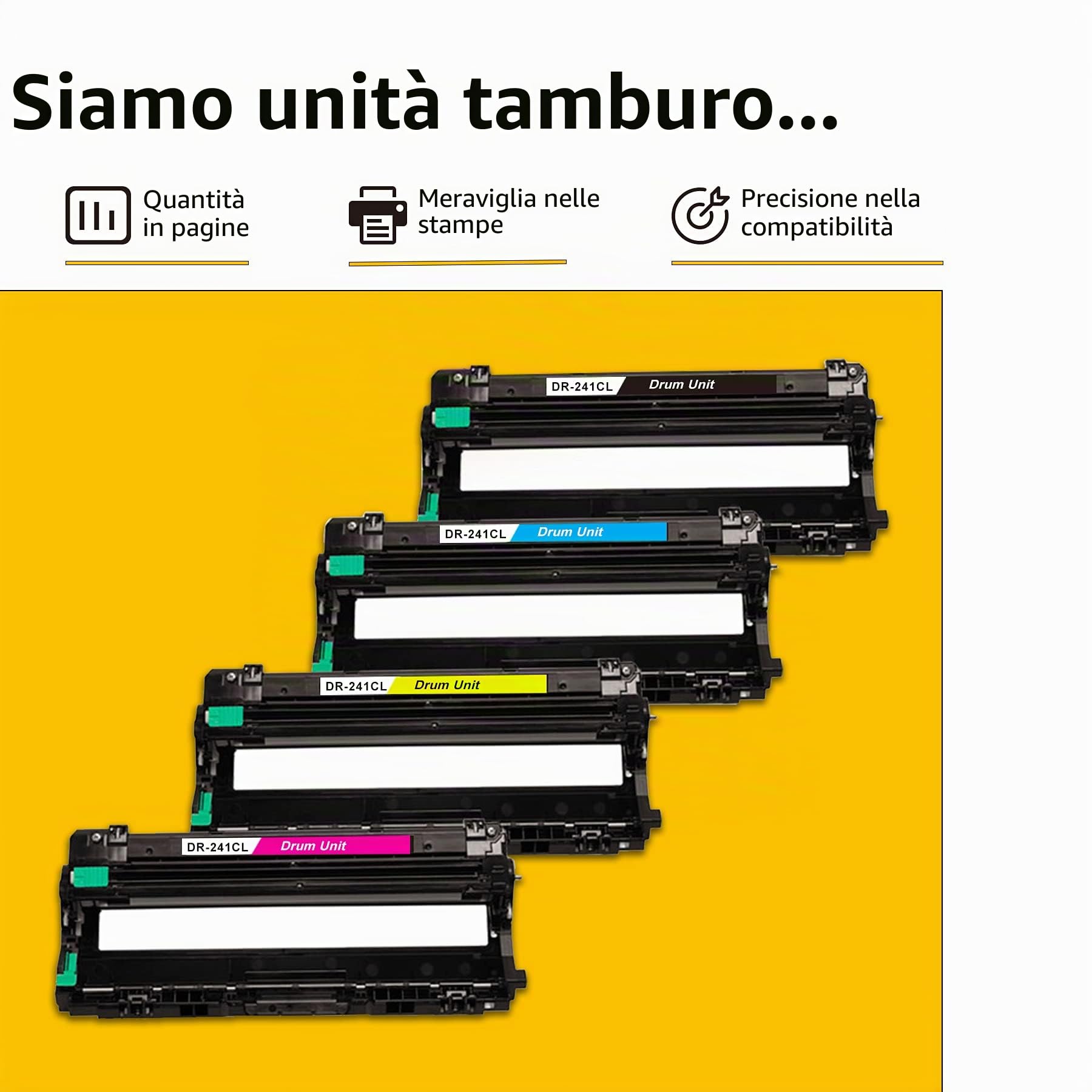 CMYBabee Ricostruito Brother DR-241CL DR245CL Tamburo Unisce Sostituzione per Brother MFC-9130CW MFC-9140CDN MFC-9330CDW MFC-9340CDW DCP-9020CDW DCP-9015CDW HL-3140CW HL-3150CDW HL-3170CDW (4 Pacco)