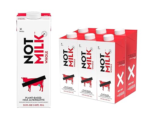 NotMilk - Leche entera a base de plantas, estable en el estante, sin lactosa, vegana, sin OMG, 32 onzas líquidas, paquete de 6