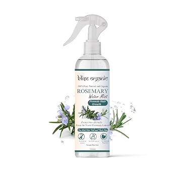 Blise organic Pure Rosemary Water Spray Hydrosol - 100% Pure and Natural200ml/6.76 Fl oz, SOIL to OIL certified, Steam Distilled, for Hair fall, Men and Women