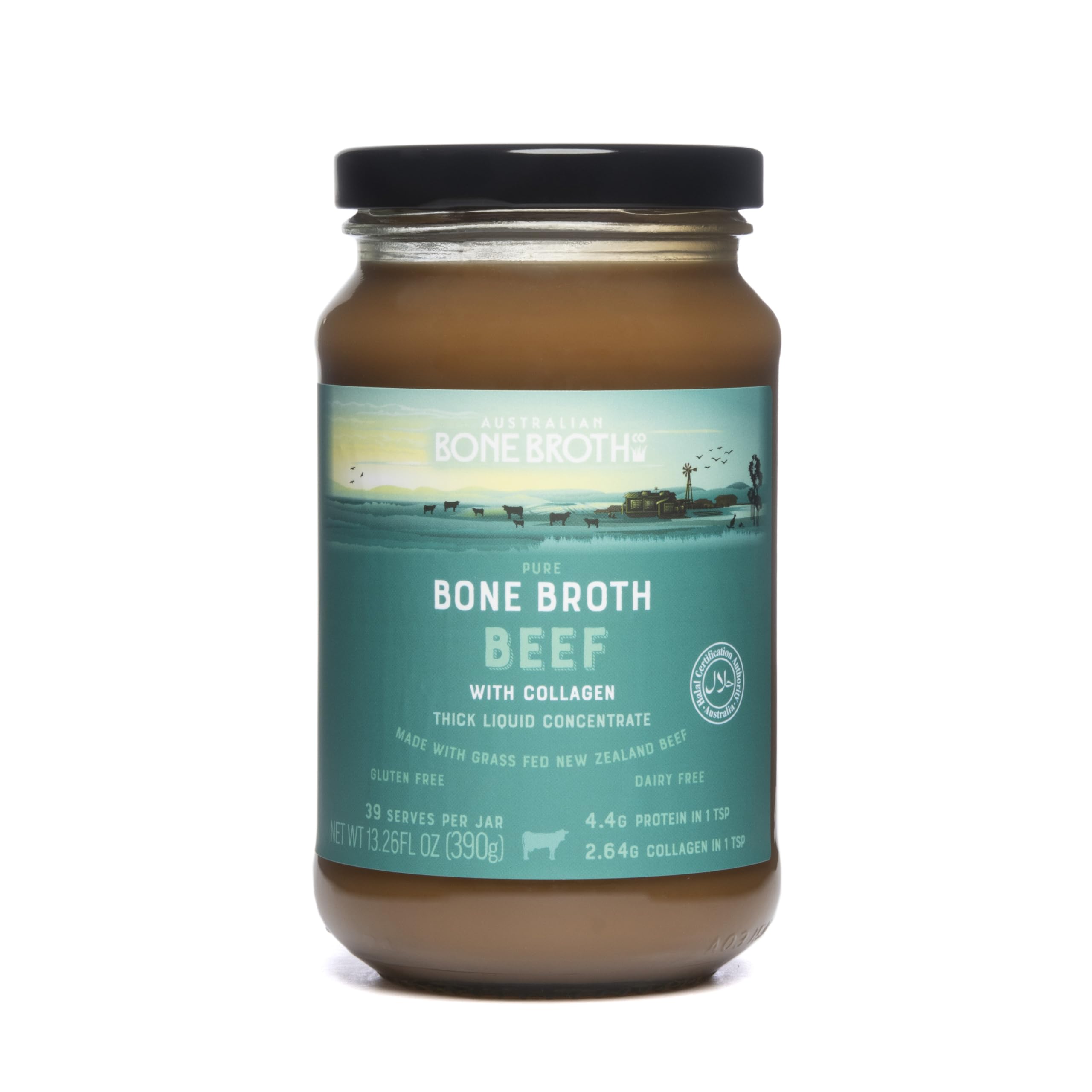 ABBCo Beef Broth Concentrate with Collagen, Rich Savoury Cooking Base for Soups, Gravies & Sauces, Just Add Hot Water, Halal, 13.26Floz