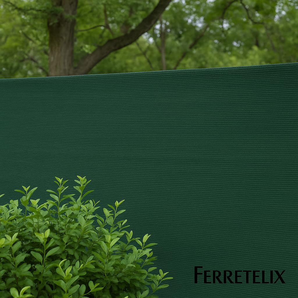 Ferretelix® Malla de Ocultación para Jardín Color Verde Oscuro 1,5 MT X 20 MT | Cobertura 95% Sombreado | Ideal para Vallas, Terrazas, Balcones y Espacios Exteriores