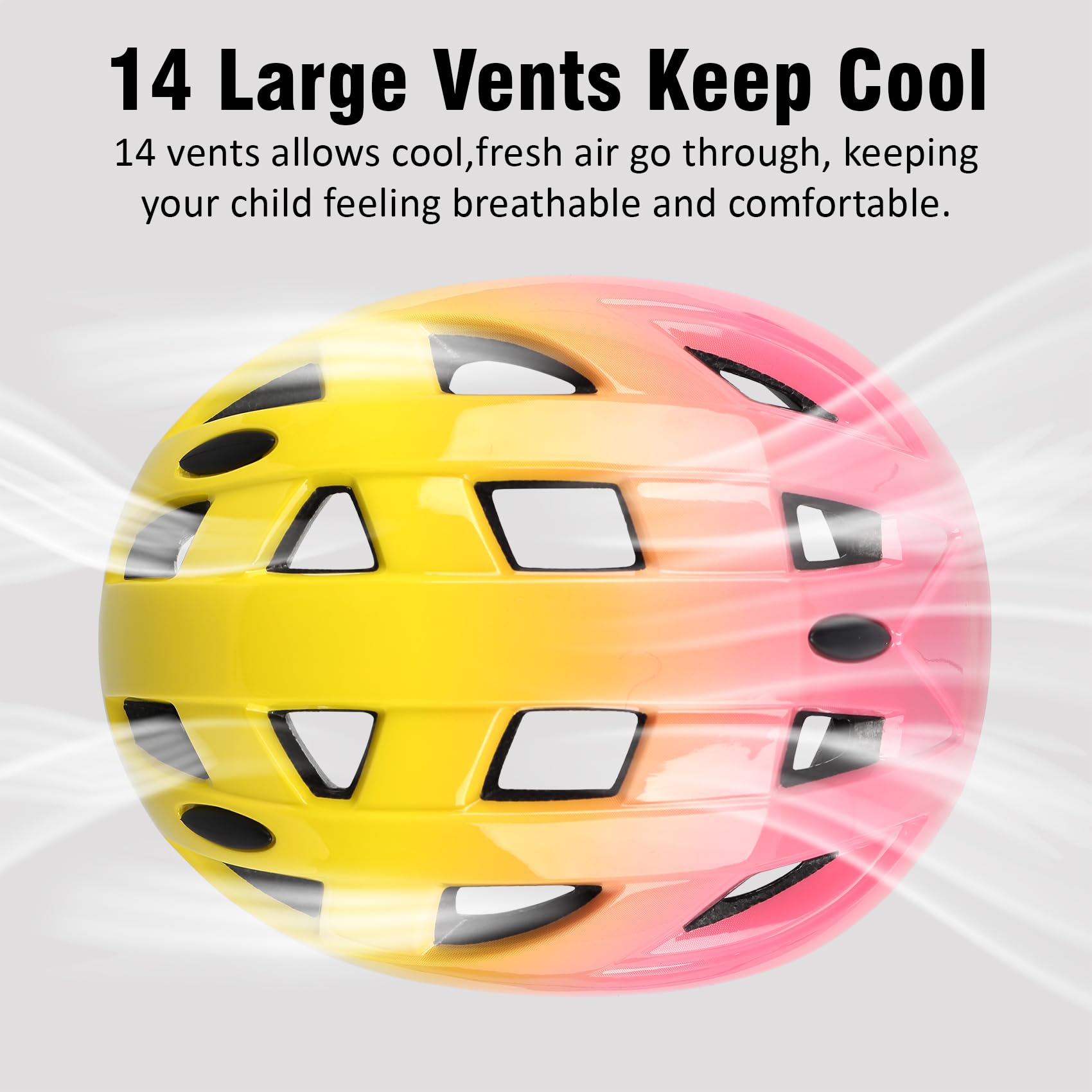 Casco de bicicleta para niños, 2 tamaños ajustables para niños y niñas de 3 a 5 a 8 a 14 años, ventilación y multideporte para patines de bicicleta