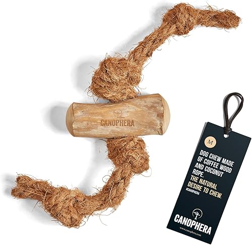 Miniatura 6 de CANOPHERA Masticable para perros hecho de madera de café y cuerda de coco, tamaño pequeño