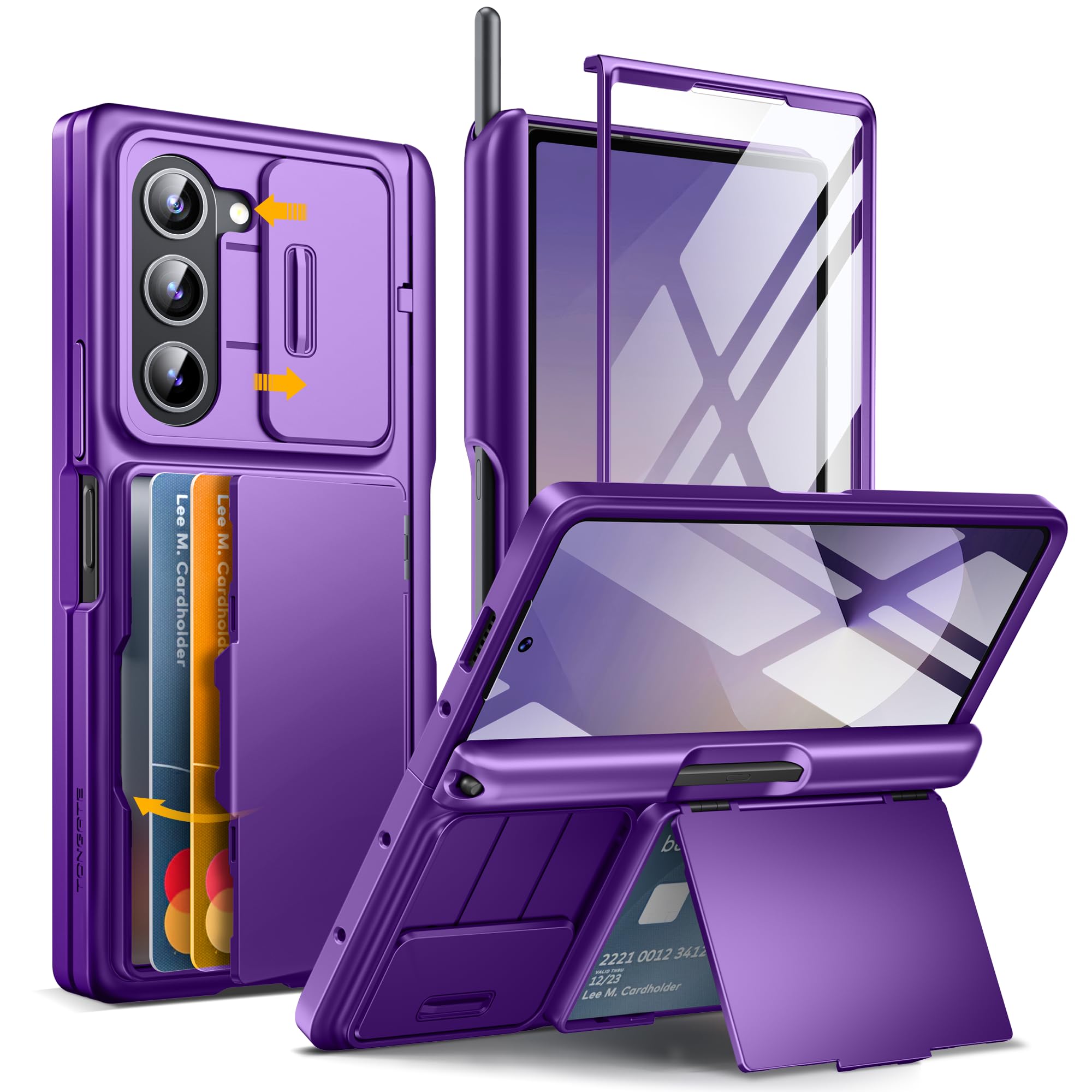 TONGATE for Z Fold 6 Case, [with Card Holder & S Pen Holder