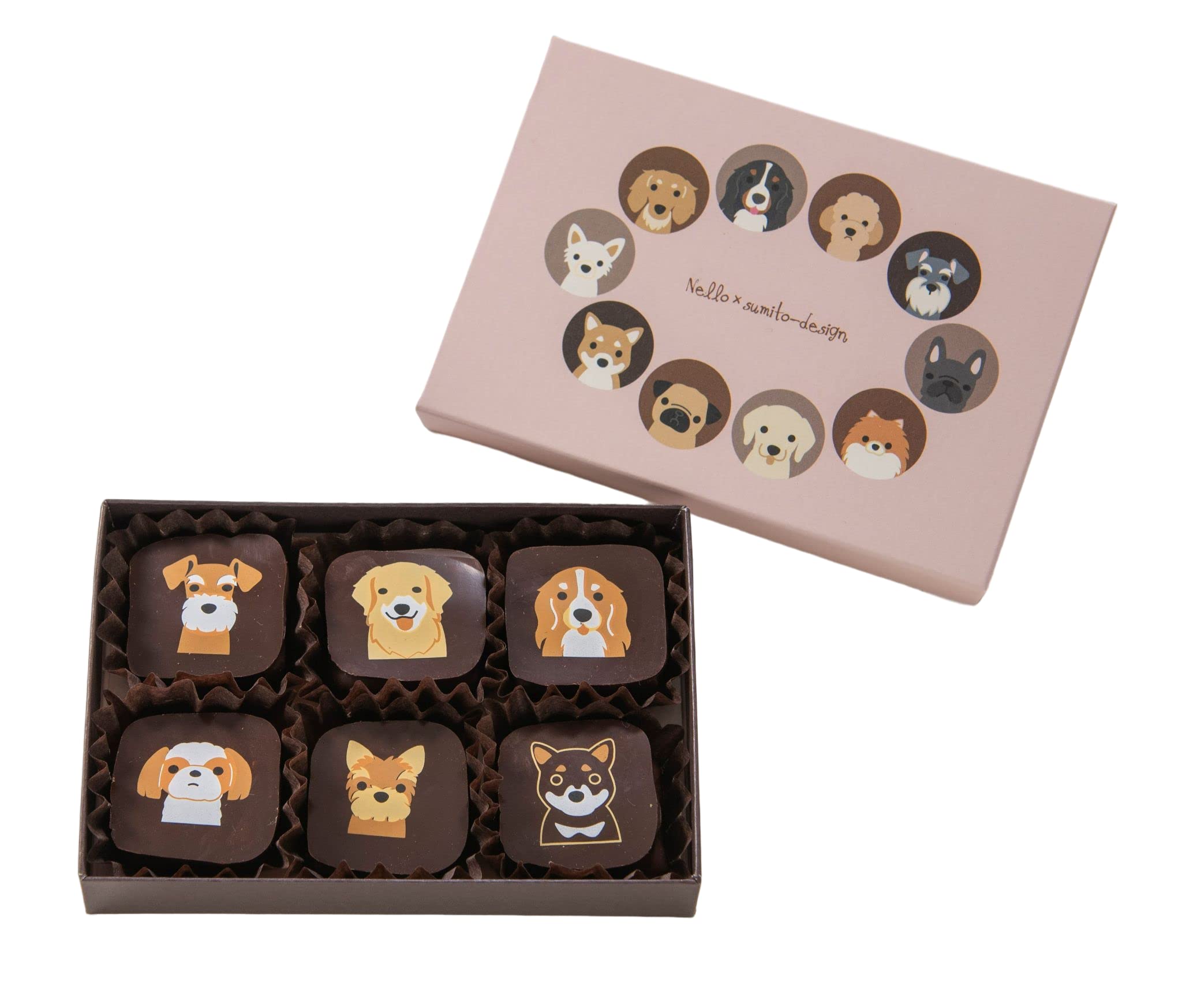 Amazon.co.jp: Nello（ネロ） 犬チョコレート 6個入り ギフト 手提げ袋