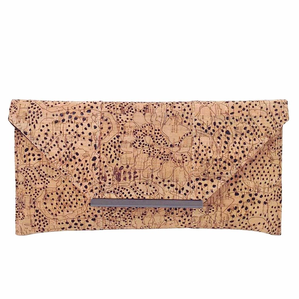 Unique Pattern Laser Cut Cork Envelope Clutch